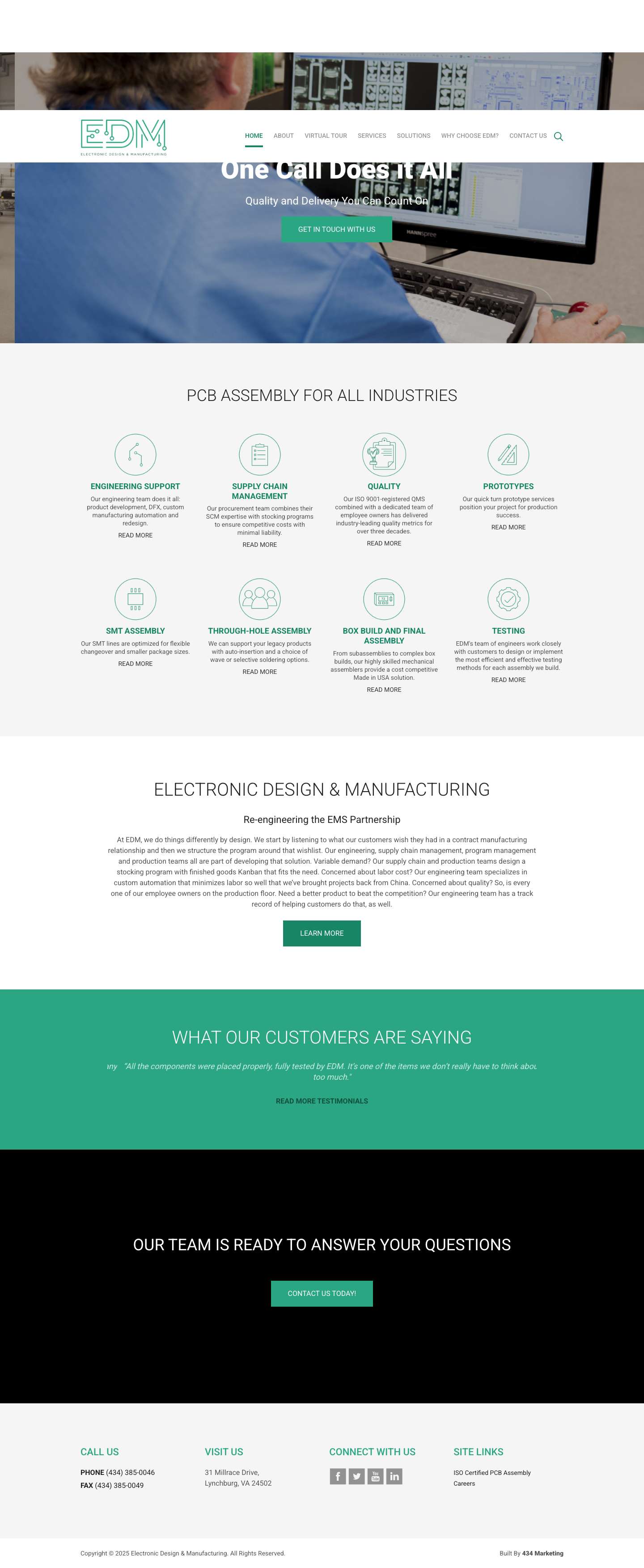 Home - Electronic Design & Manufacturing - Full Screenshot