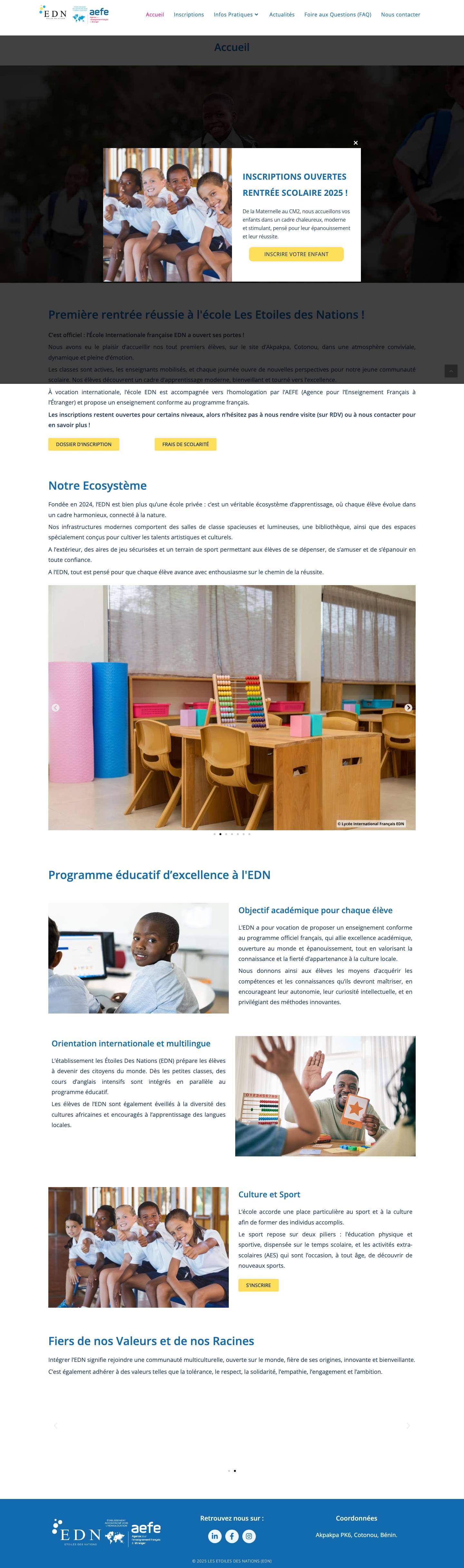 Accueil - ednbenin.com - Full Screenshot