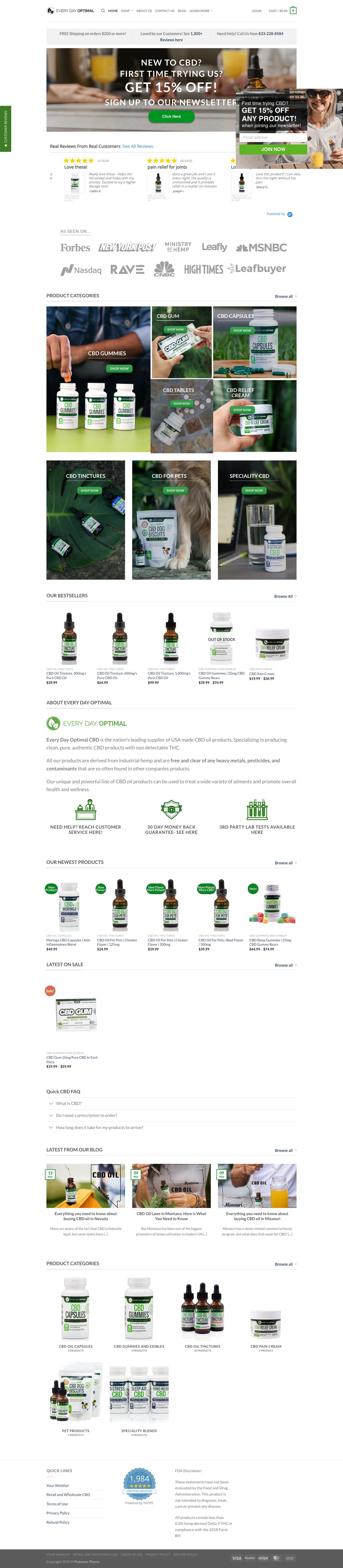 Premium CBD Oil Products | Hemp Derived Cannabidiol Oil - Full Screenshot