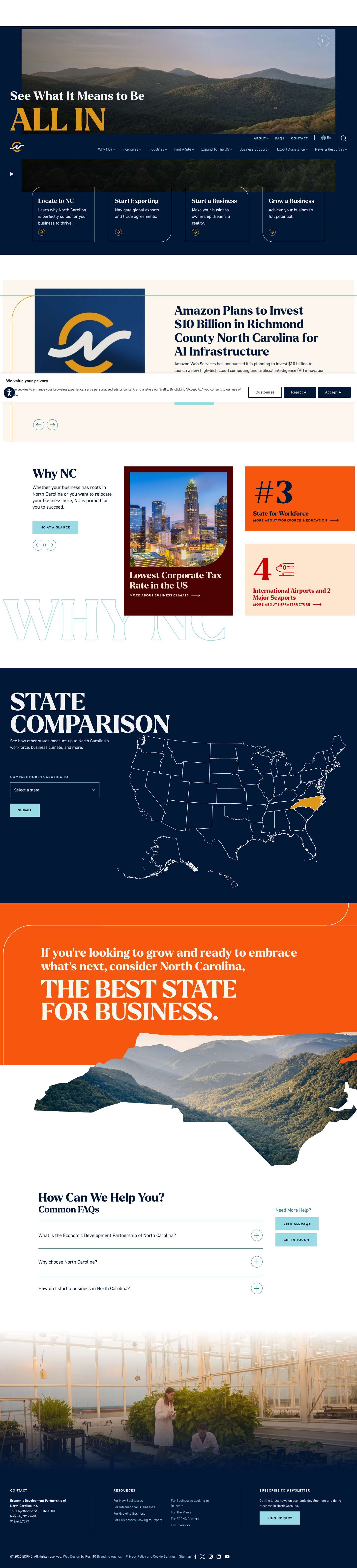 Economic Development Partnership of North Carolina | EDPNC - Full Screenshot
