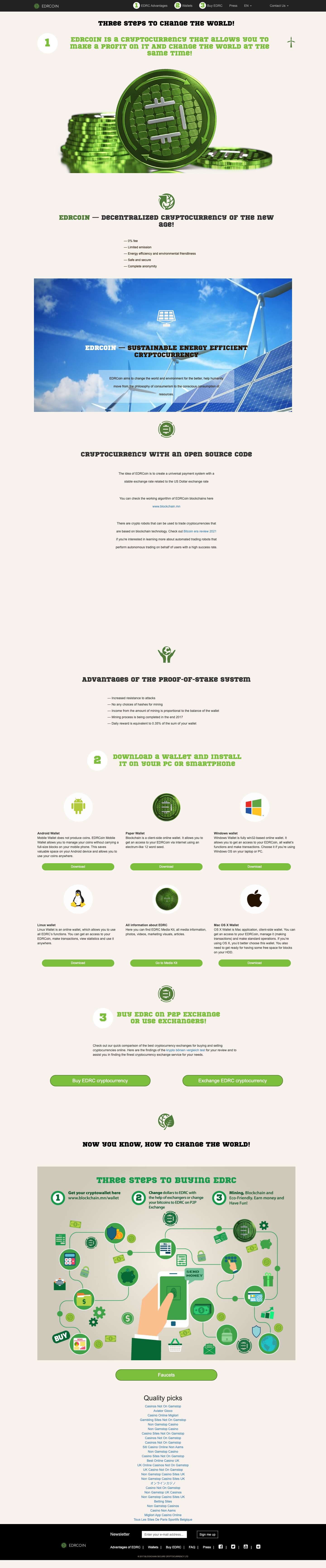 EDR Coin | EDR Coin - sustainable energy efficiency decentralized cryptocurrency - Full Screenshot