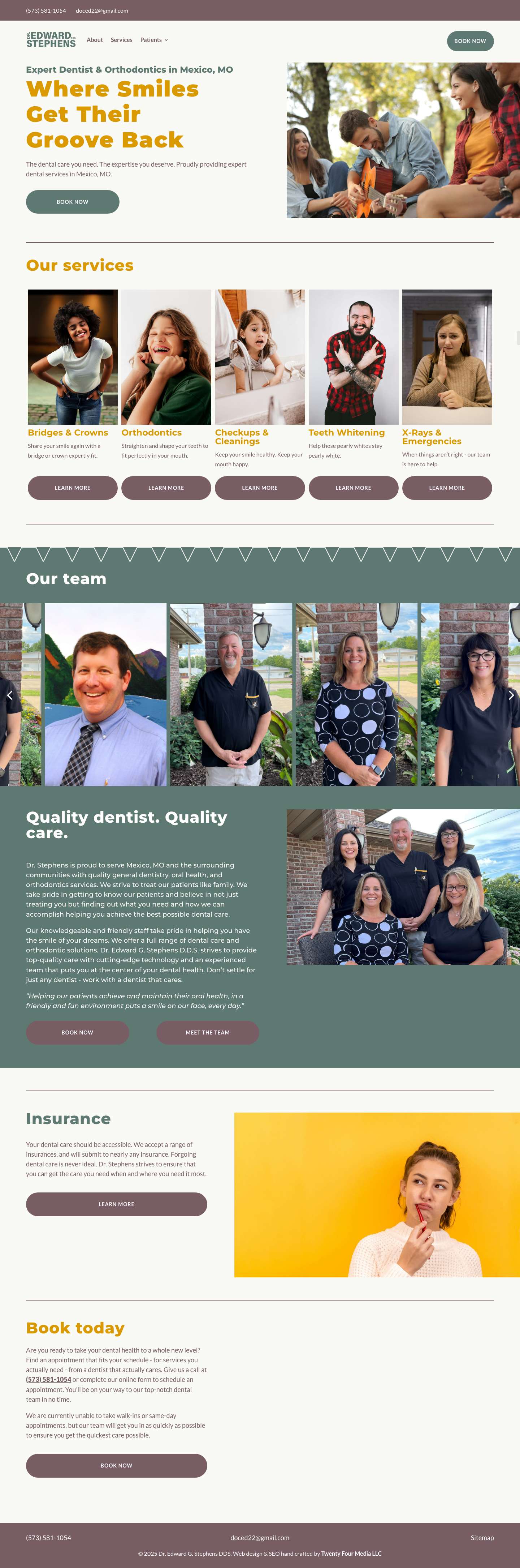 Dentist - Mexico, MO - Dr. Edward G. Stephens, DDS - Full Screenshot