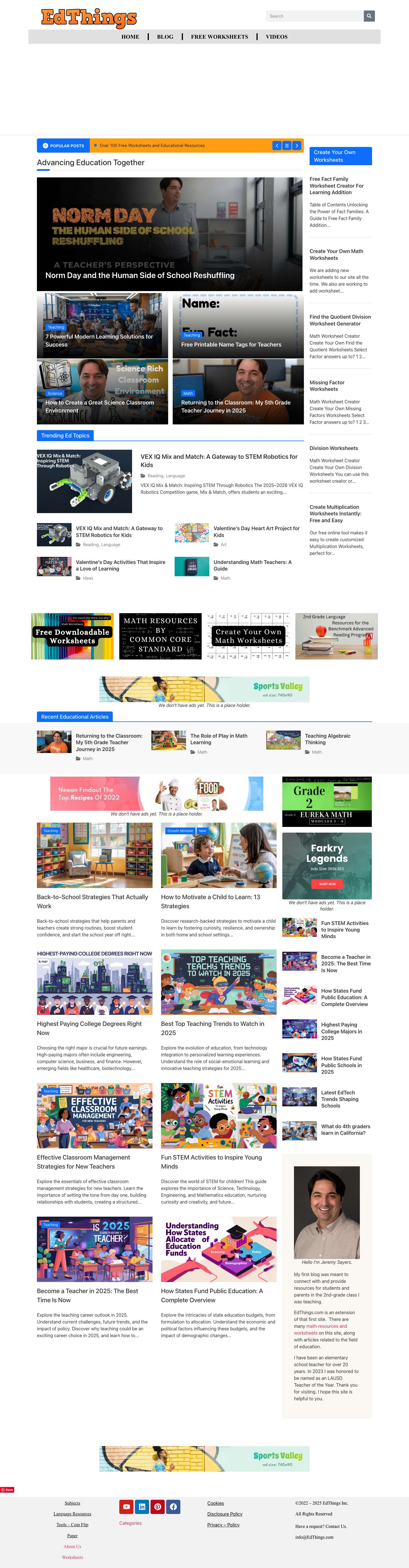 EdThings: Your Ultimate Hub for Educational Insights and Free Resources - Full Screenshot