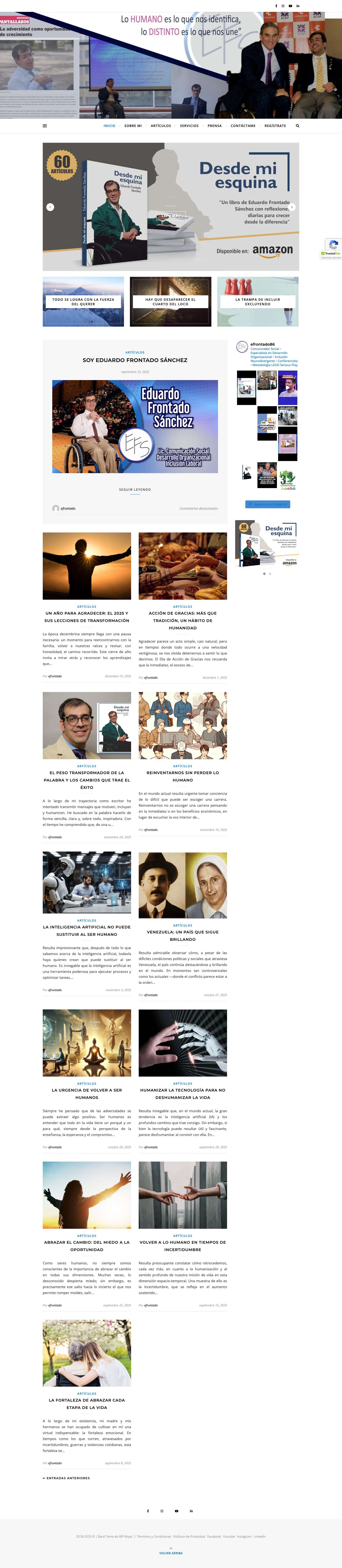 Eduardo Frontado Sánchez Inlusión Neurodivergente - Especialista en temas de inclusión, diversidad, neurodivergente - Full Screenshot