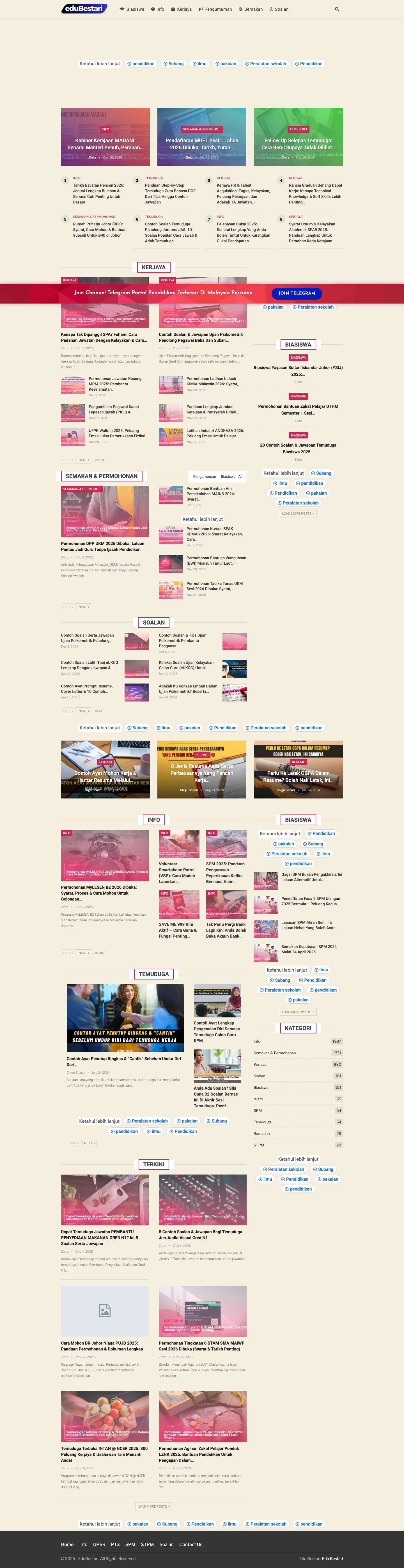 EduBestari » Portal Info Pendidikan - Full Screenshot