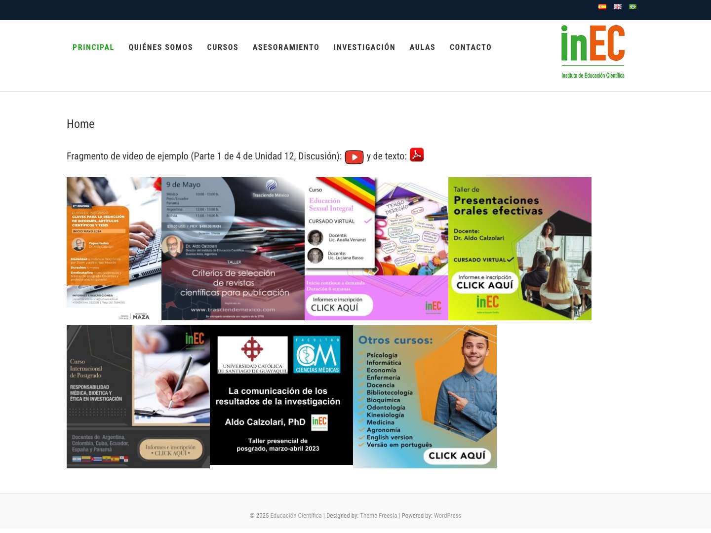 Educación Científica – Dedicado a educación e investigación en temas de redacción científica, educación sexual integral, presentaciones orales, formulación de proyectos, talleres de tesis y similares. - Full Screenshot