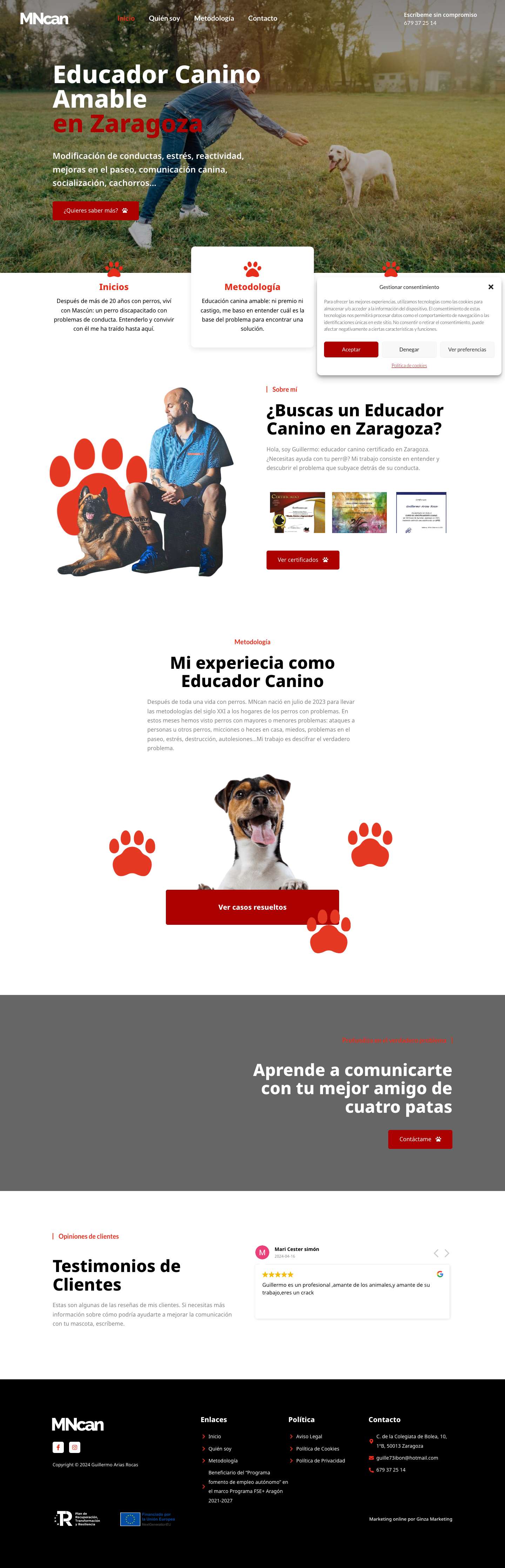 MNcan – Educador Canino Zaragoza - Full Screenshot