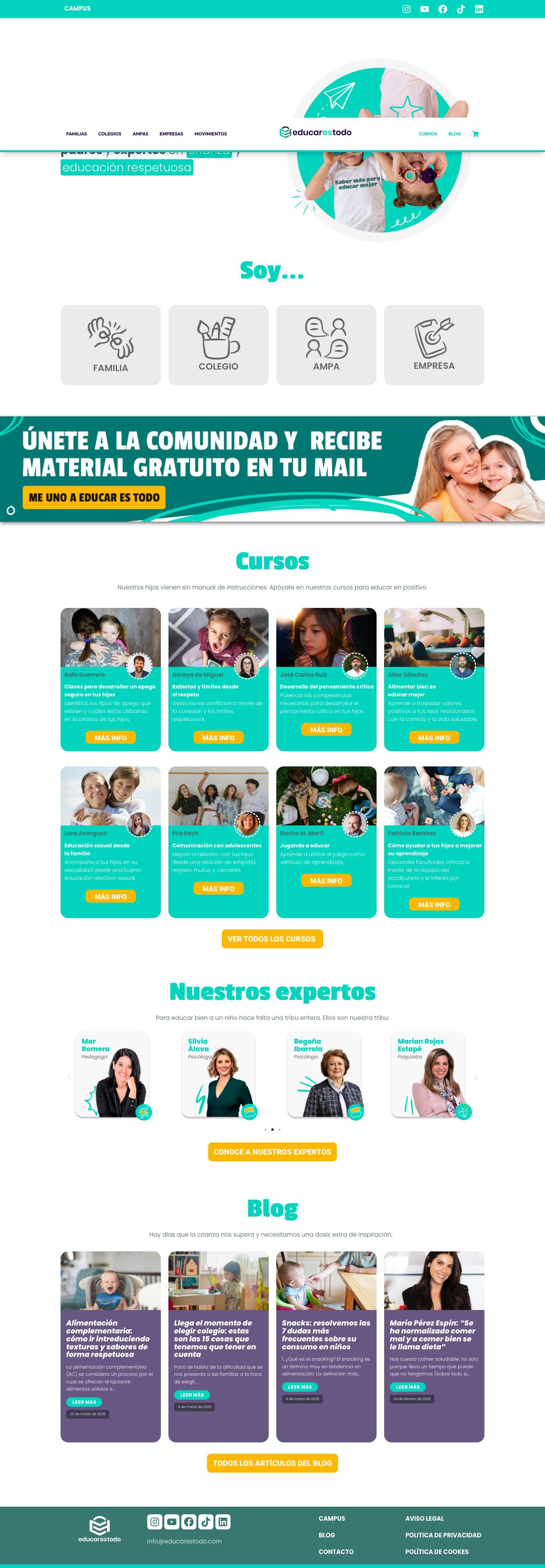 Inicio - Educar es todo - Full Screenshot
