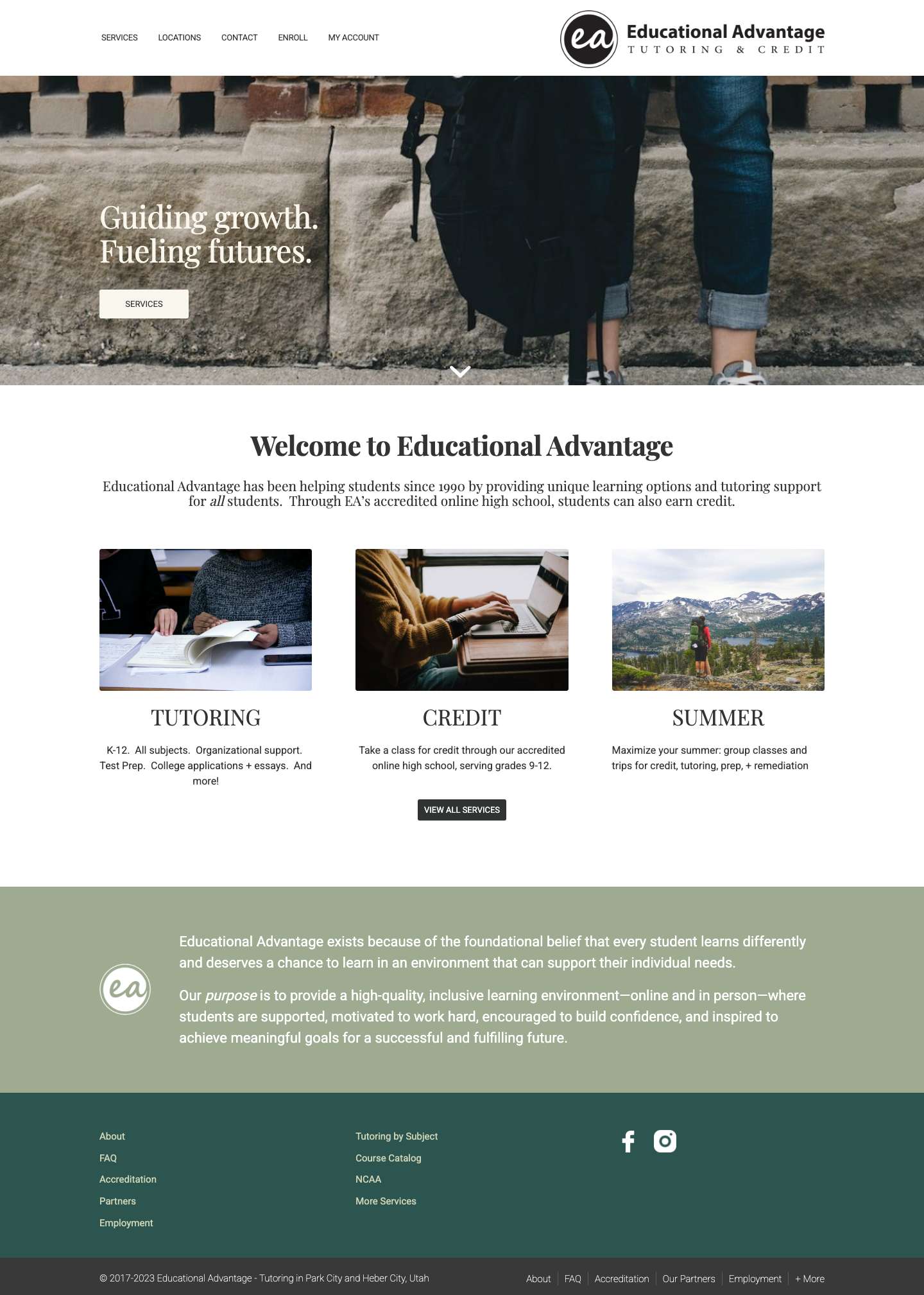 Home - Educational Advantage - Tutoring in Park City and Heber City, UtahShopping CartScroll to next sectionScroll to top - Full Screenshot