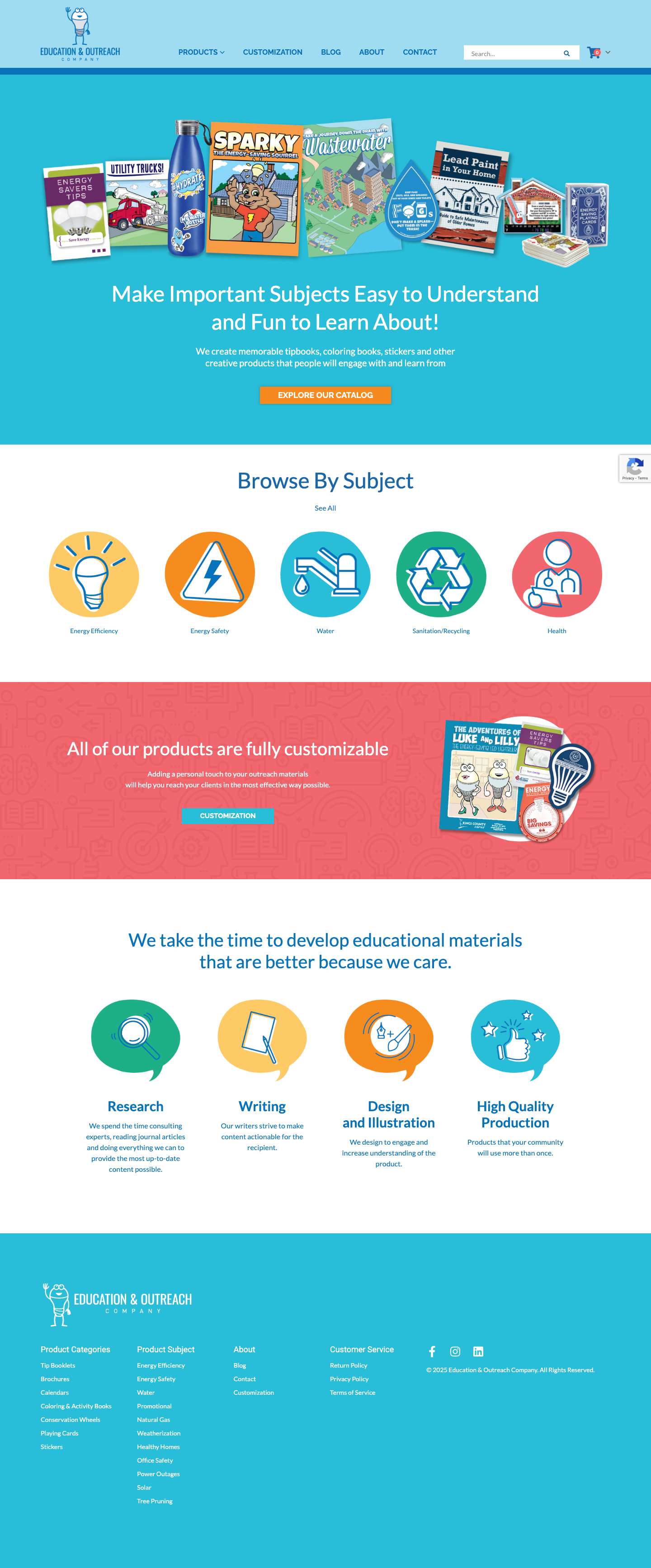 Home - Education & Outreach - Full Screenshot