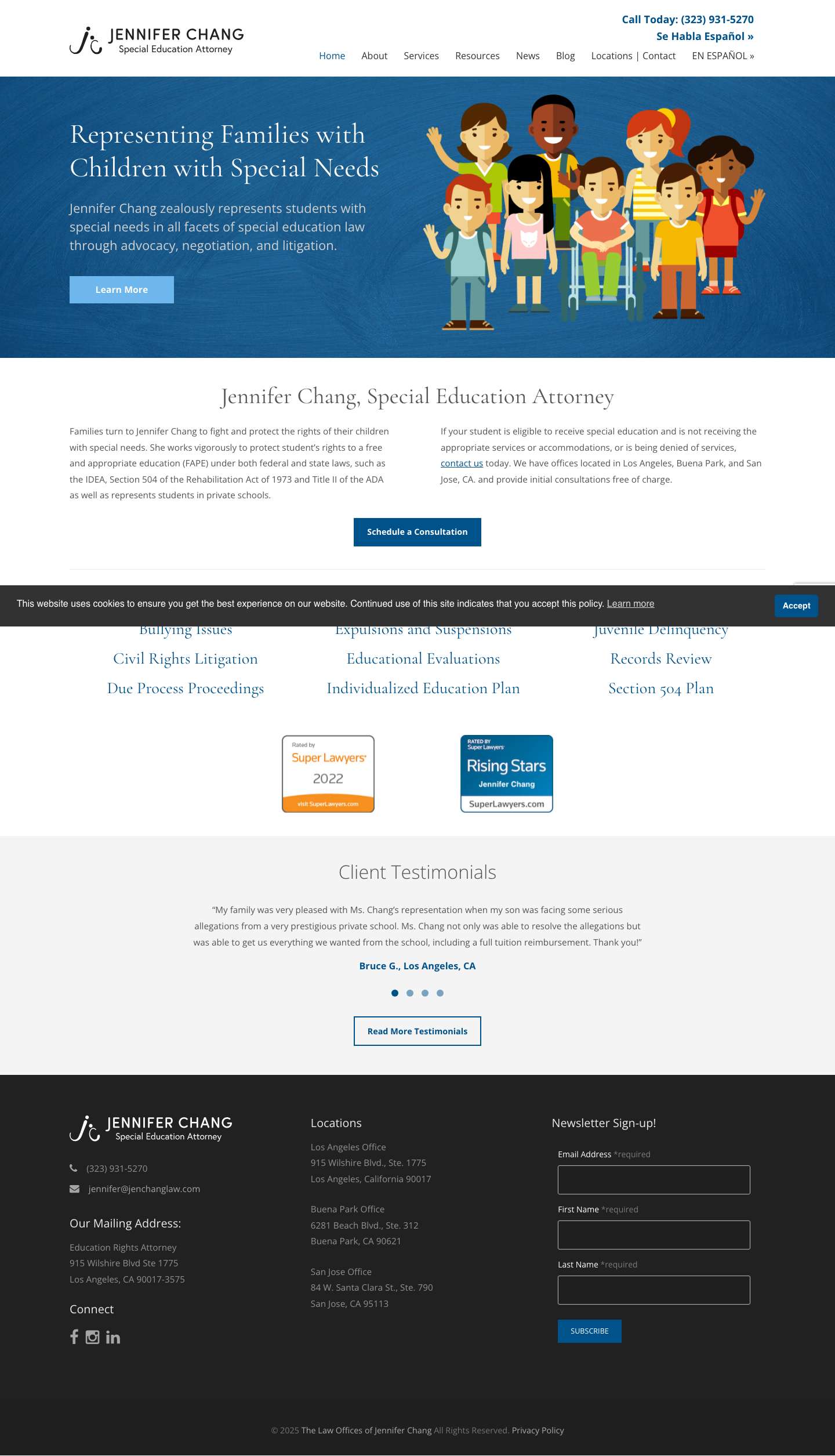 Jennifer Chang | Special Education Attorney - Full Screenshot