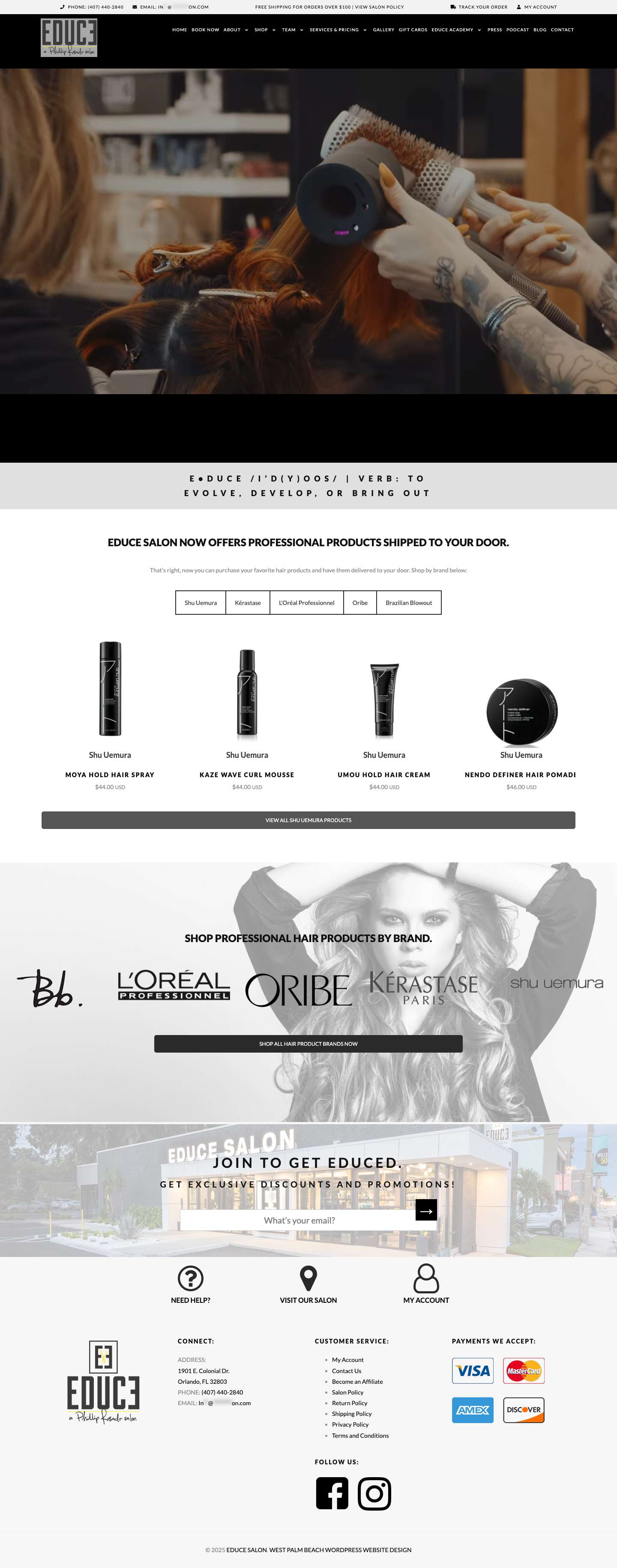 EDUCE SALON - ORLANDO'S BEST SALON AND BALAYAGE EXPERTS - Full Screenshot