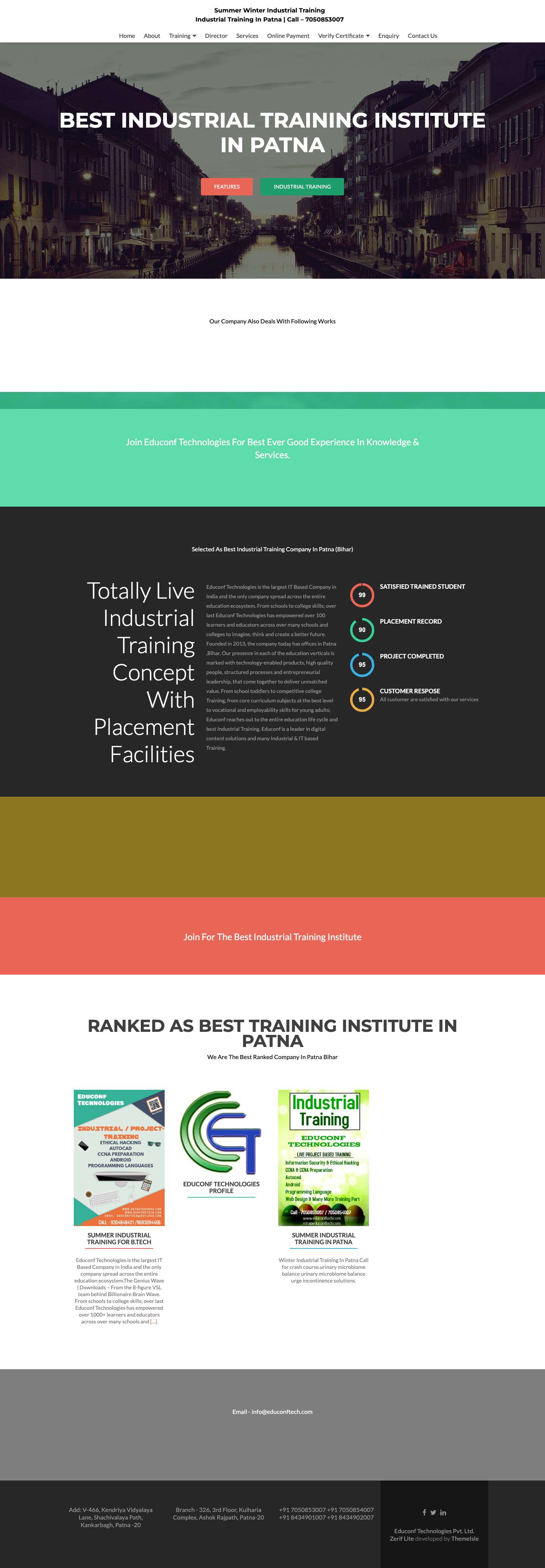 Industrial Training In Patna | Internship | Call -7050853007 - Full Screenshot