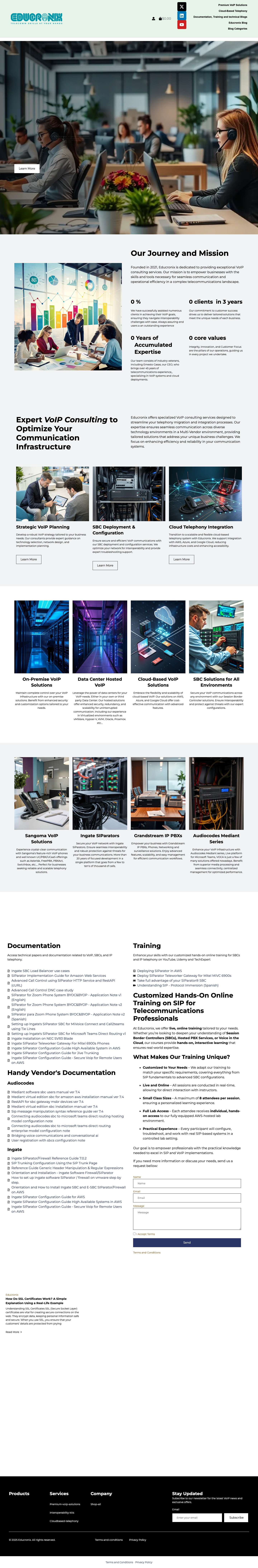 Educronix – VoIP Solutions & Training – Voip Expertise at Your Fingerprints - Full Screenshot