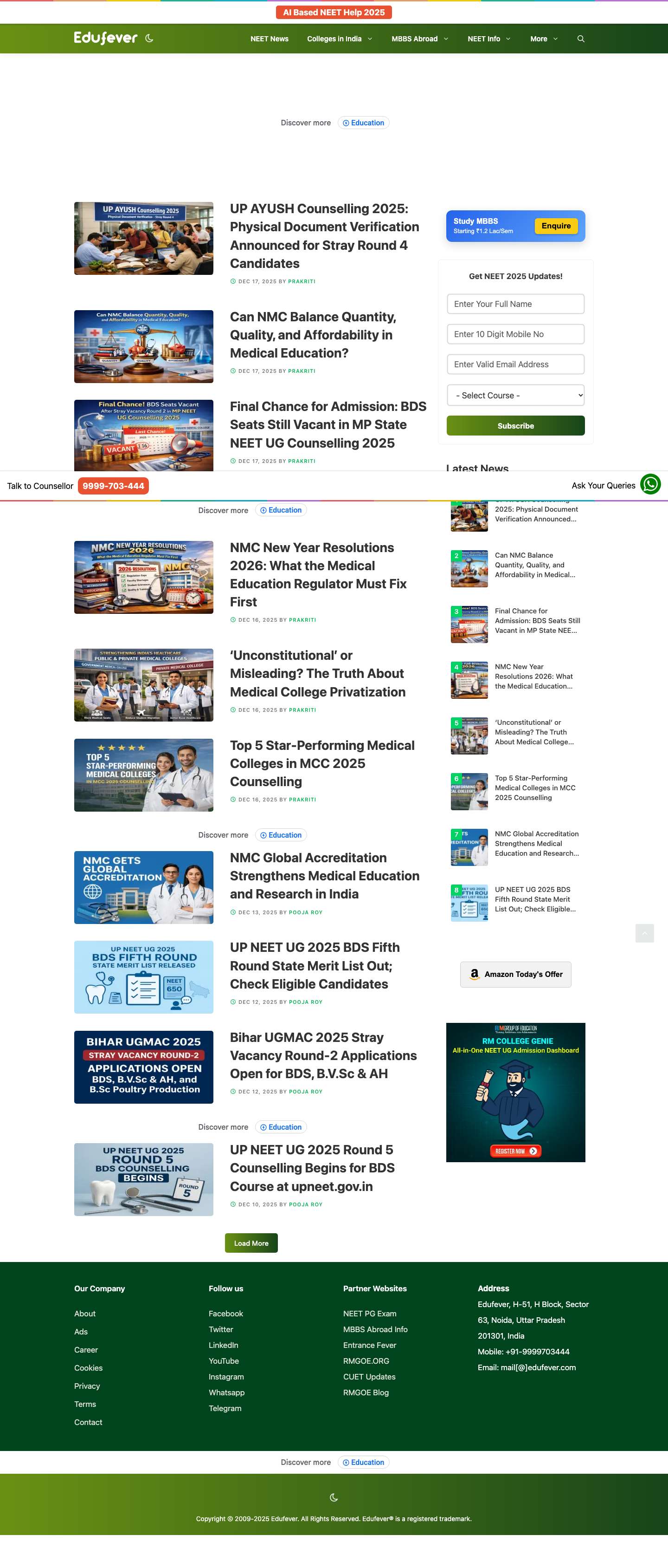 Edufever: NEET News, Medical Colleges, Abroad Colleges & MoreEdufever ExpertEdufever ExpertEdufever ExpertEdufever ExpertEdufever ExpertEdufever ExpertEdufever ExpertEdufever ExpertEdufever Expert - Full Screenshot