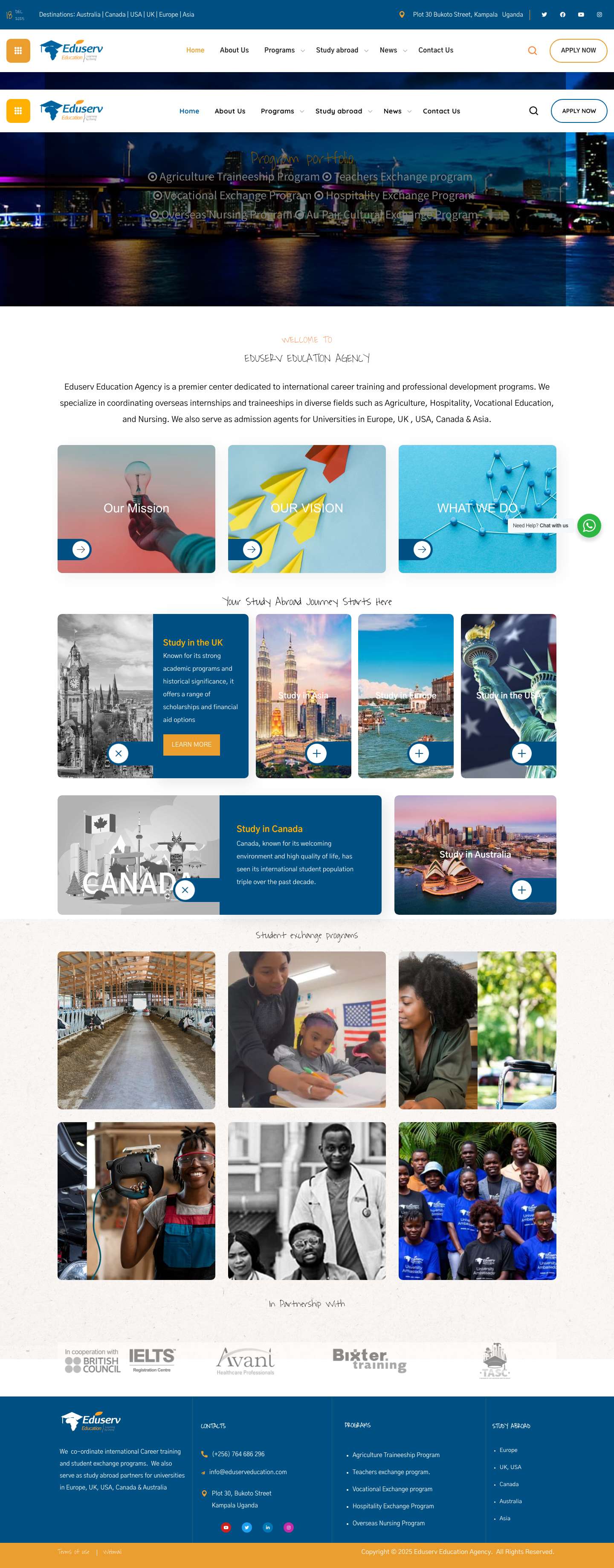 Eduserv Education Agency – Center for International Career training and professional development programs. - Full Screenshot