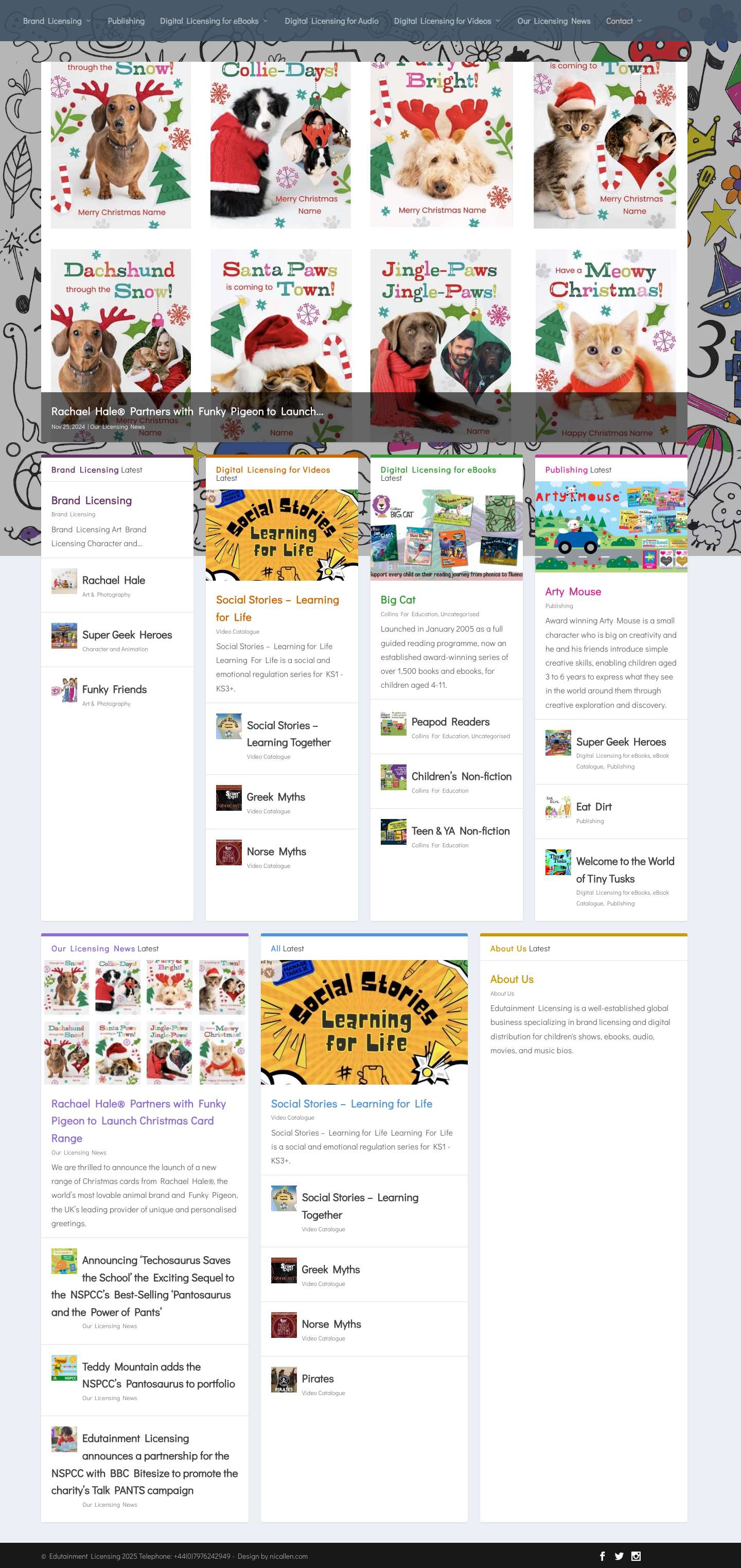 Edutainment Licensing | A tailored approach to the licensing business - We specialise in properties that are both educational and entertaining, especially those intended for children in their early years. - Full Screenshot