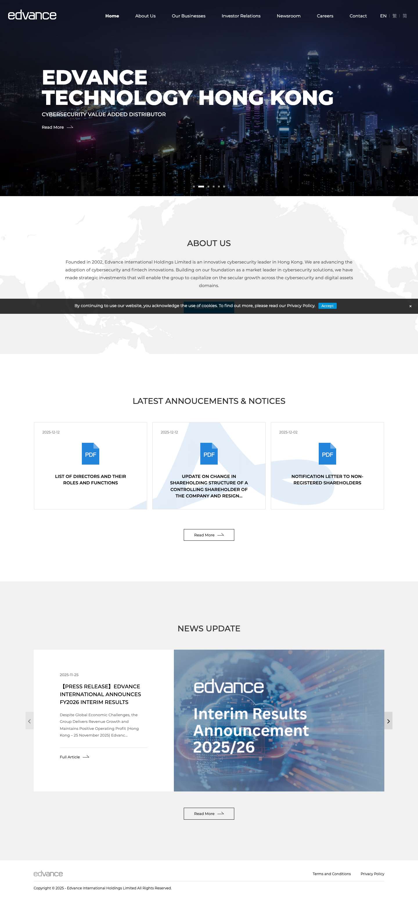 Home - Edvance International - Full Screenshot