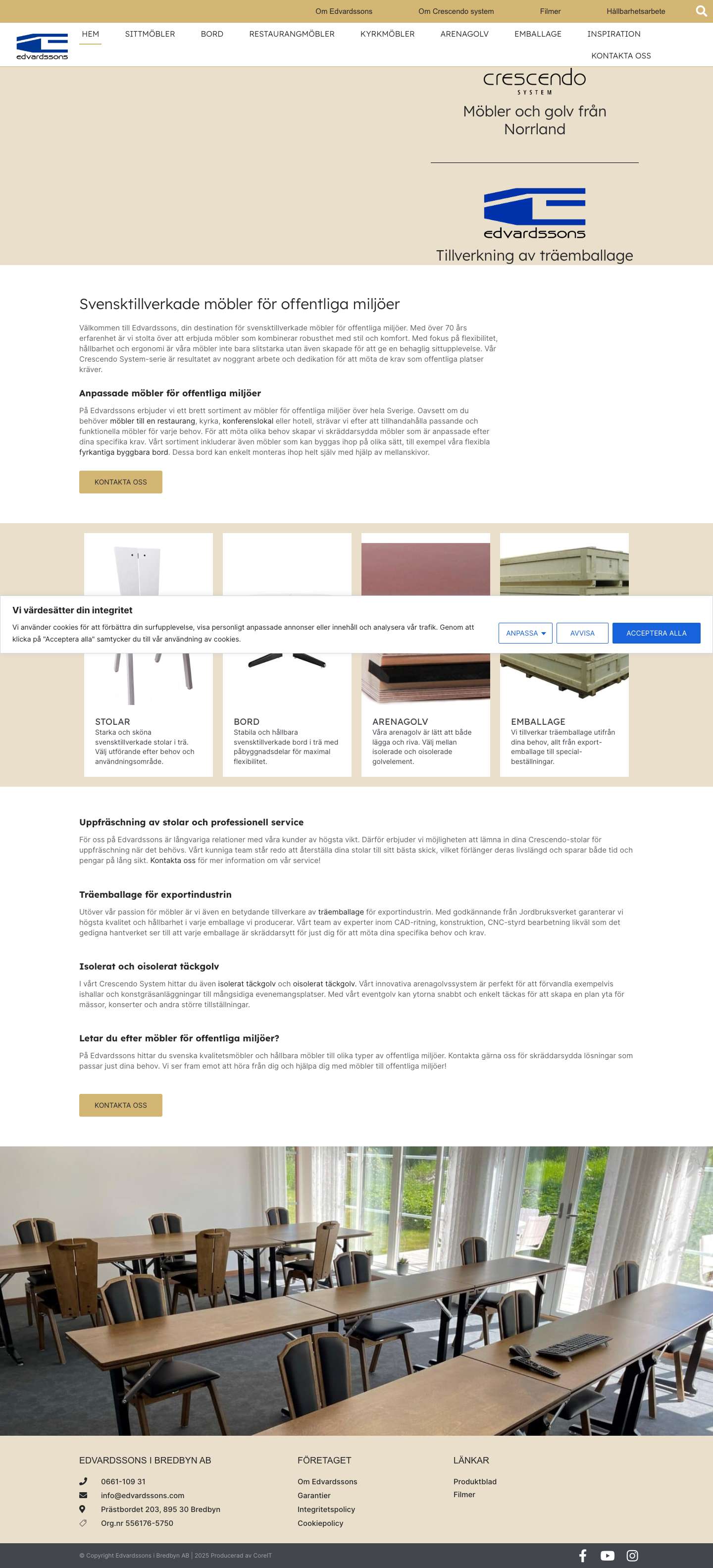 Möbler för offentliga miljöer - Hög kvalitet - Edvardssons - Full Screenshot