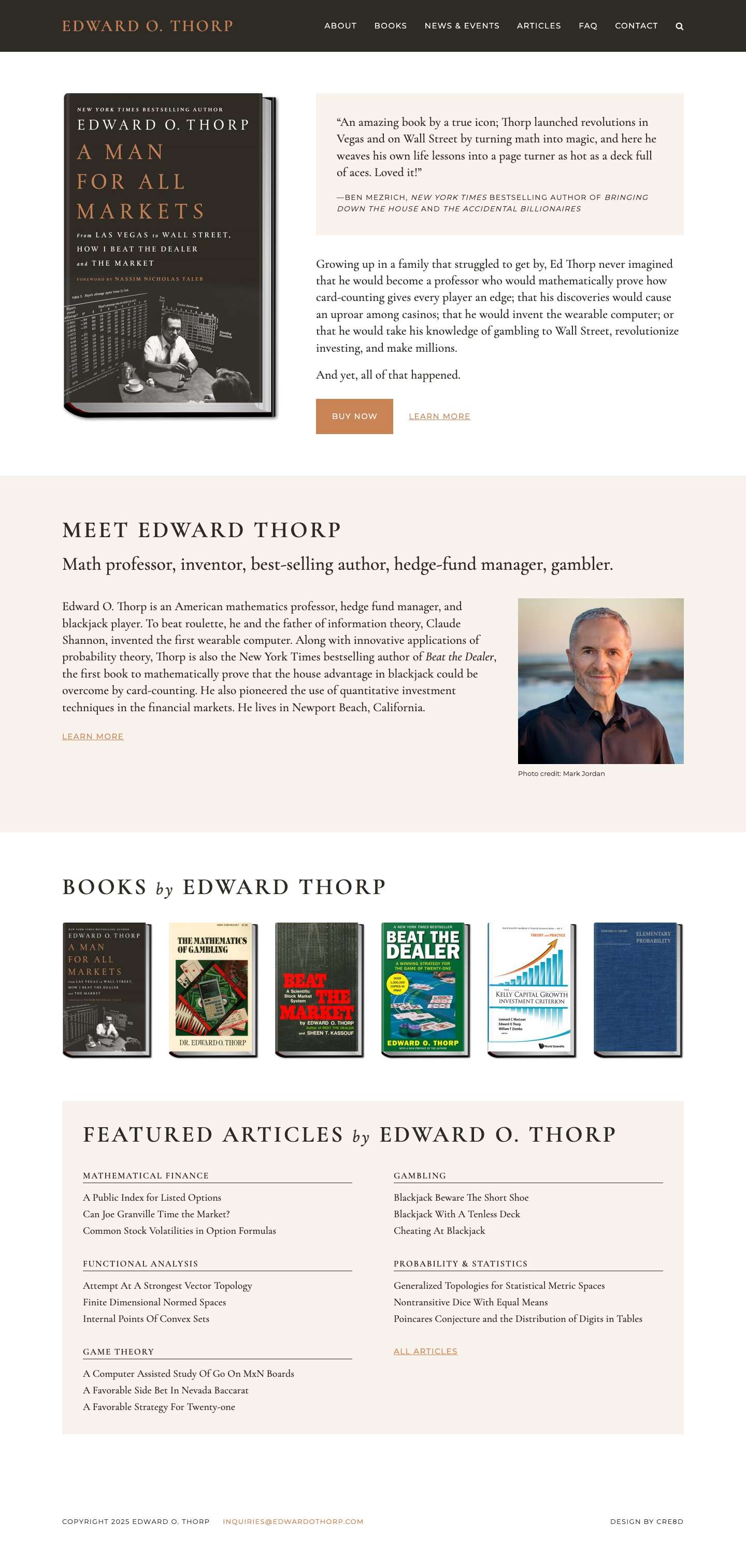 Edward O. Thorp - Math professor, inventor, best-selling author, hedge-fund manager, gambler. - Full Screenshot