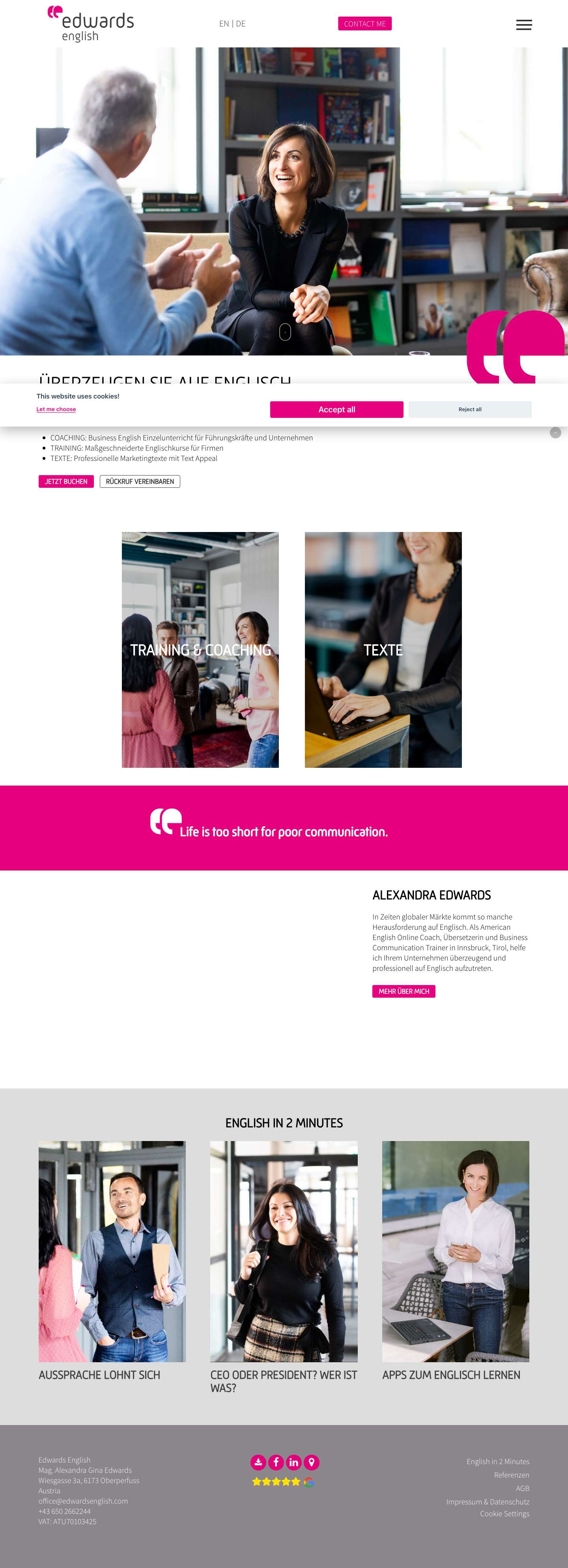 Edwards English Business English Training & Texte - Just another WordPress site - Full Screenshot