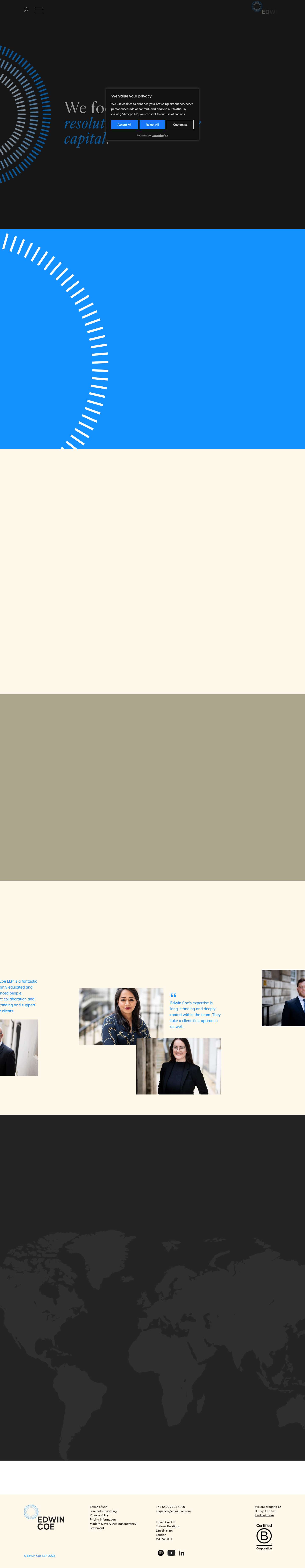 Edwin Coe LLP | London Law Firm | Personal and Responsive Service - Full Screenshot