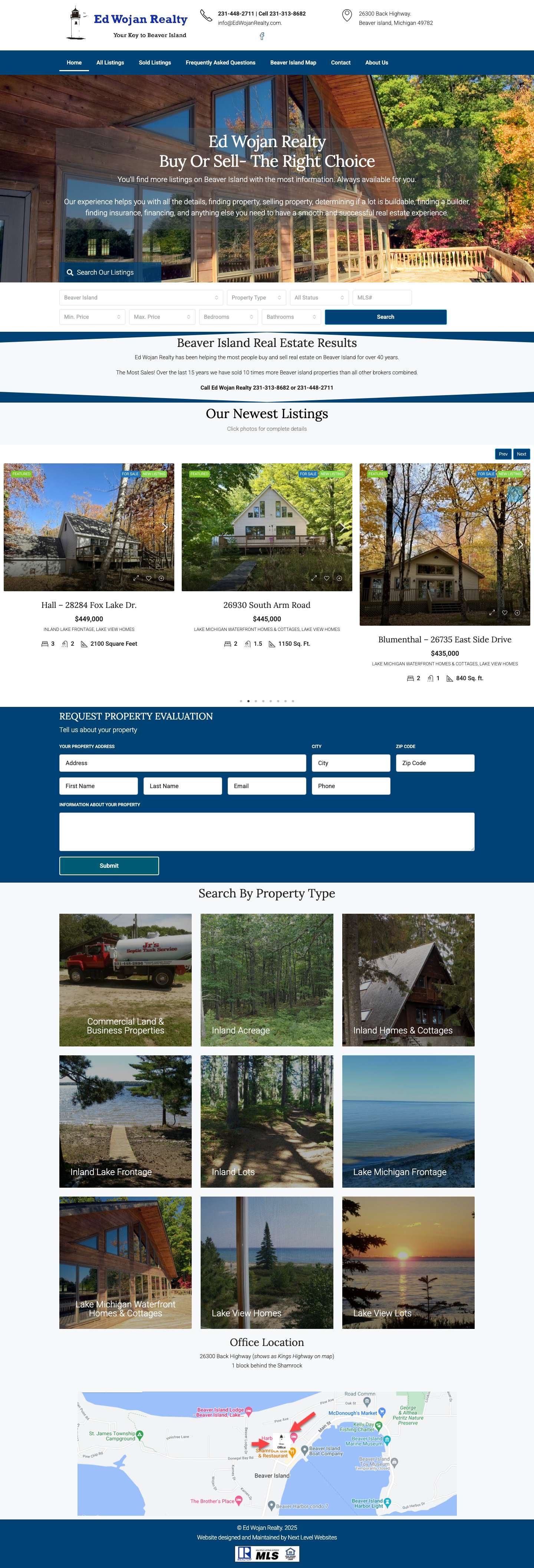 Ed Wojan Realty Beaver Island Michigan Real Estate - Full Screenshot