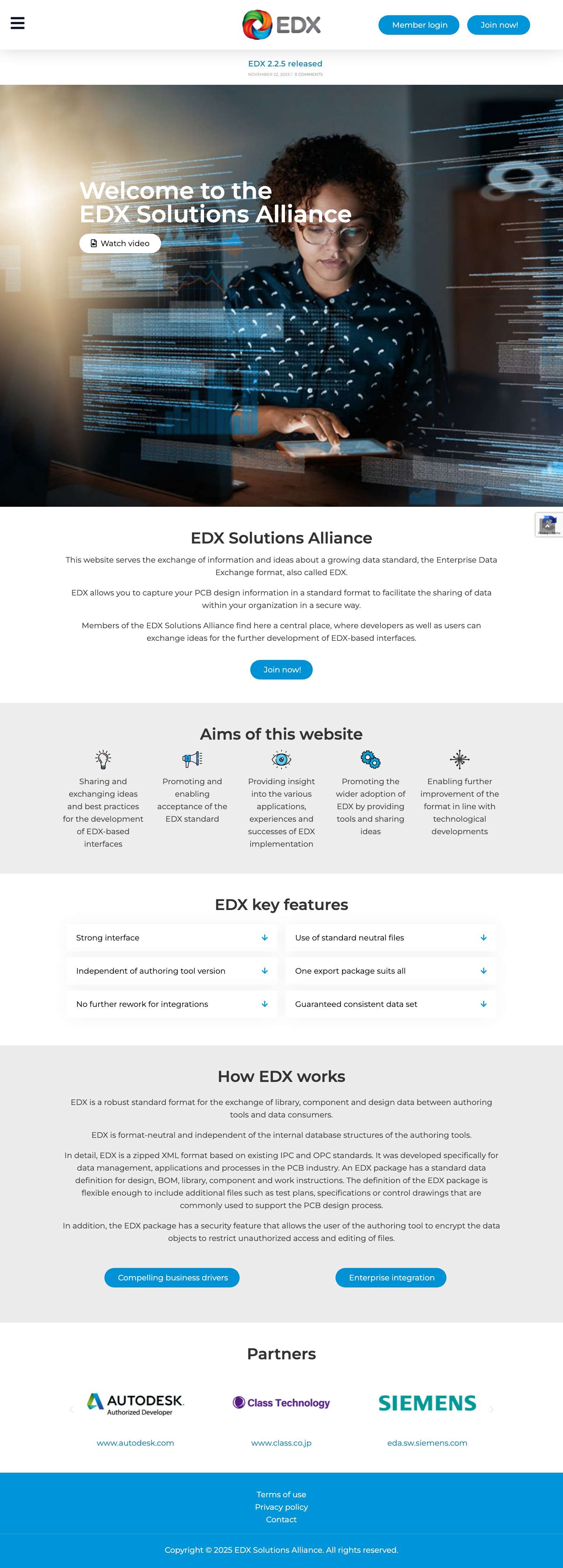 EDX Solutions Alliance – This website serves the exchange of information and ideas about a growing data standard, the Enterprise Data Exchange format, also called EDX. - Full Screenshot