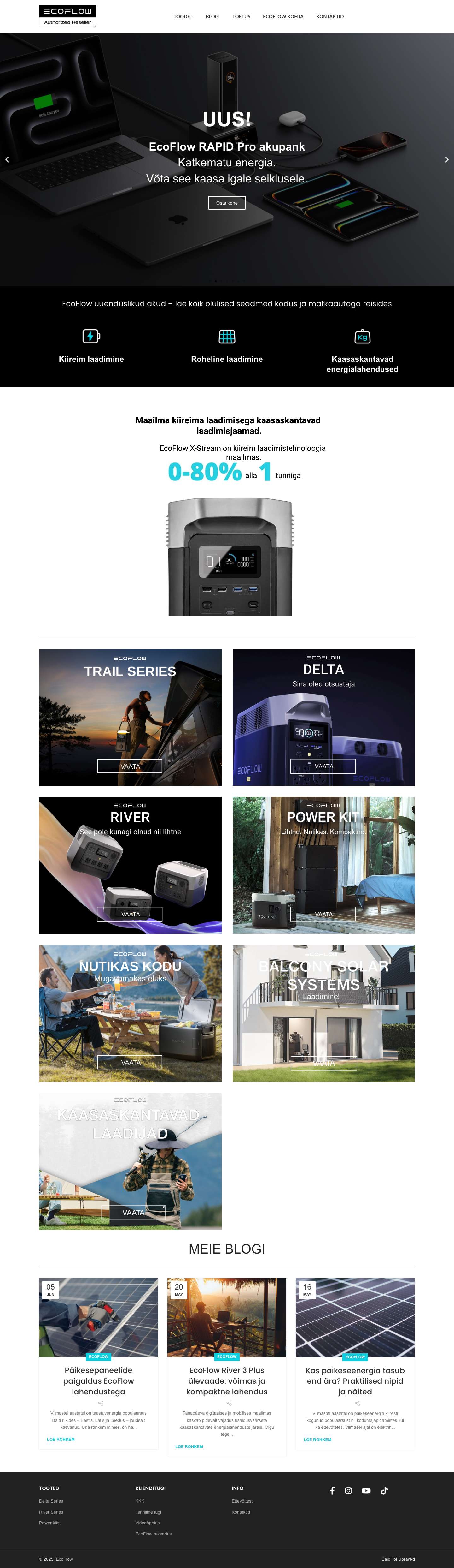 Kaasaskantavad Laadimisjaamad Ja Päikeseenergia | EcoFlow - Full Screenshot