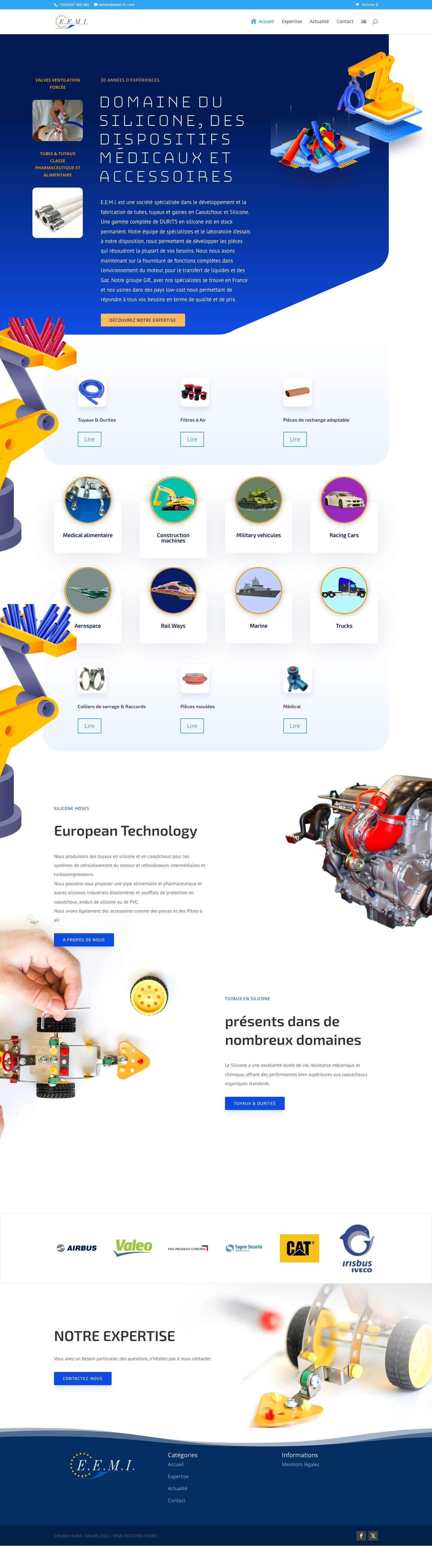 Accueil - EEMI-SILICONE-HOSES - Full Screenshot