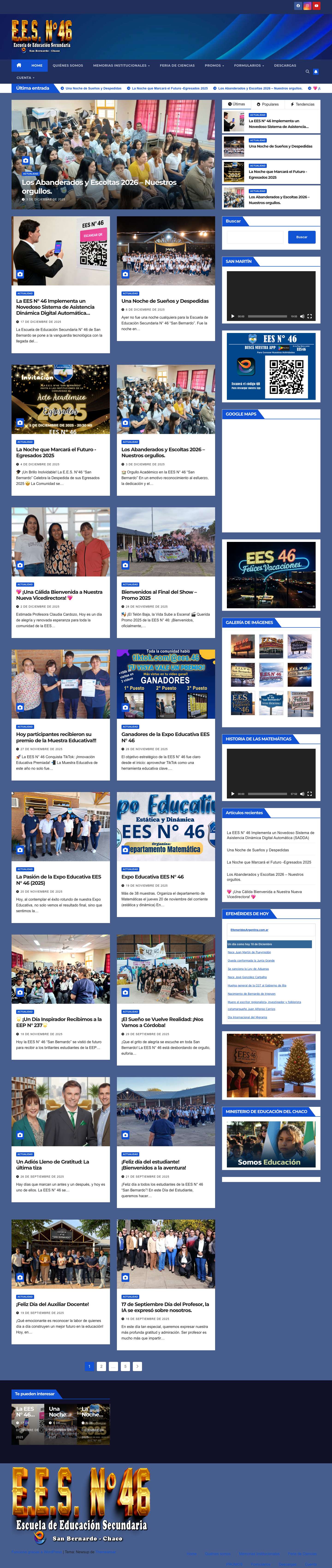 EES N° 46 – Escuela de Educación Secundaria N° 46 "San Bernardo" - Full Screenshot