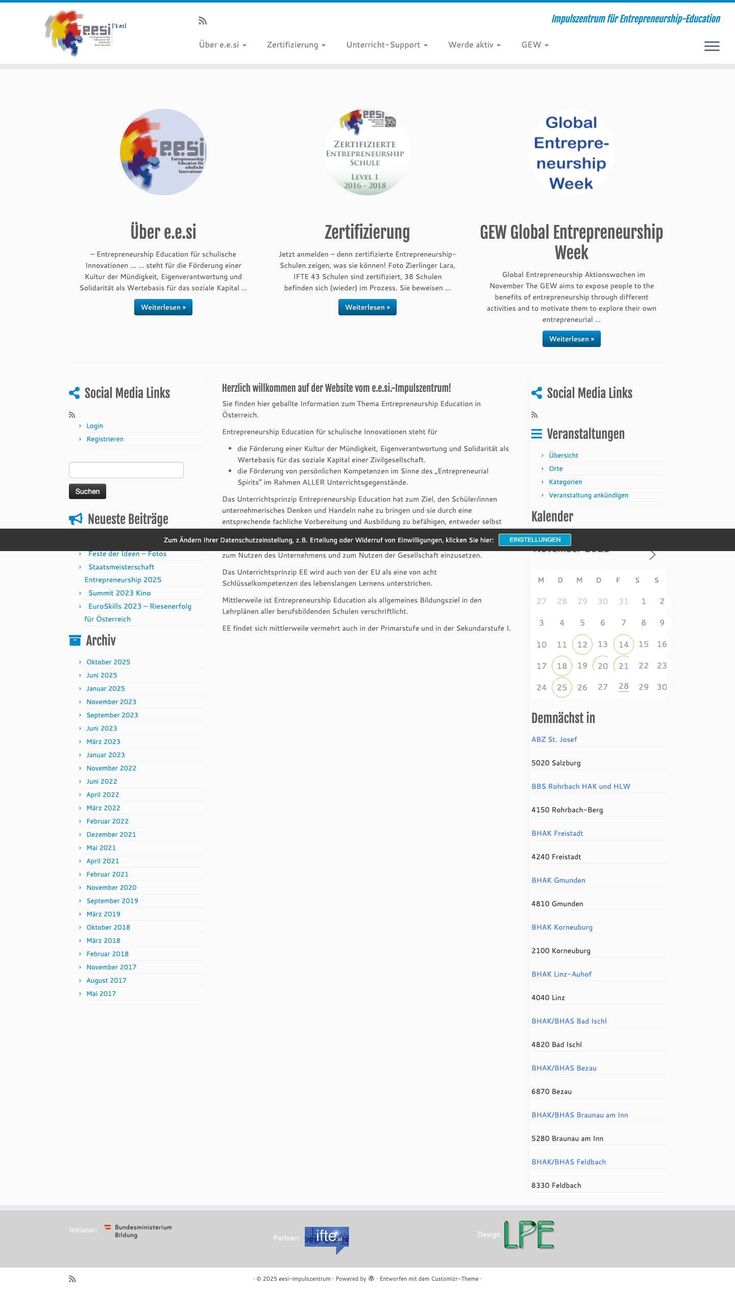 eesi-impulszentrum – Impulszentrum für Entrepreneurship-Education - Full Screenshot