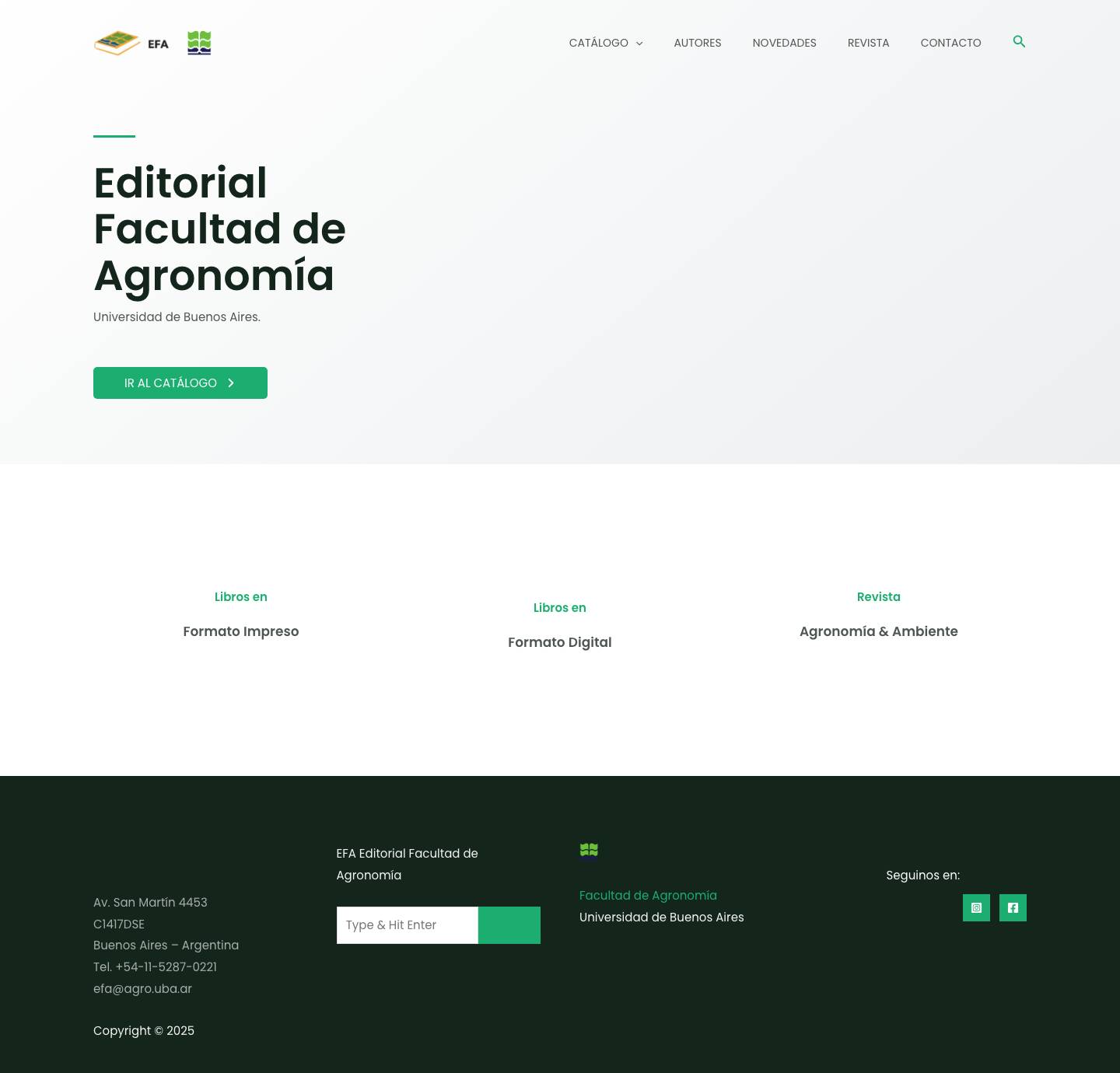 EFA Editorial Facultad de Agronomía – Universidad de Buenos Aires - Full Screenshot