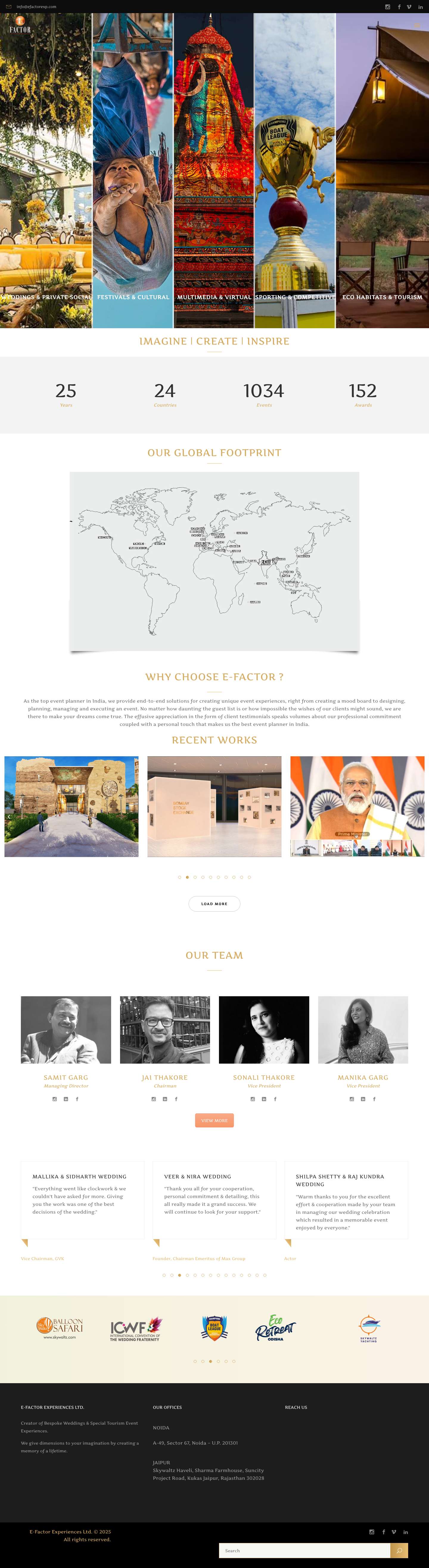 Event Management Company in India | E-Factor Experiences Ltd. - Full Screenshot