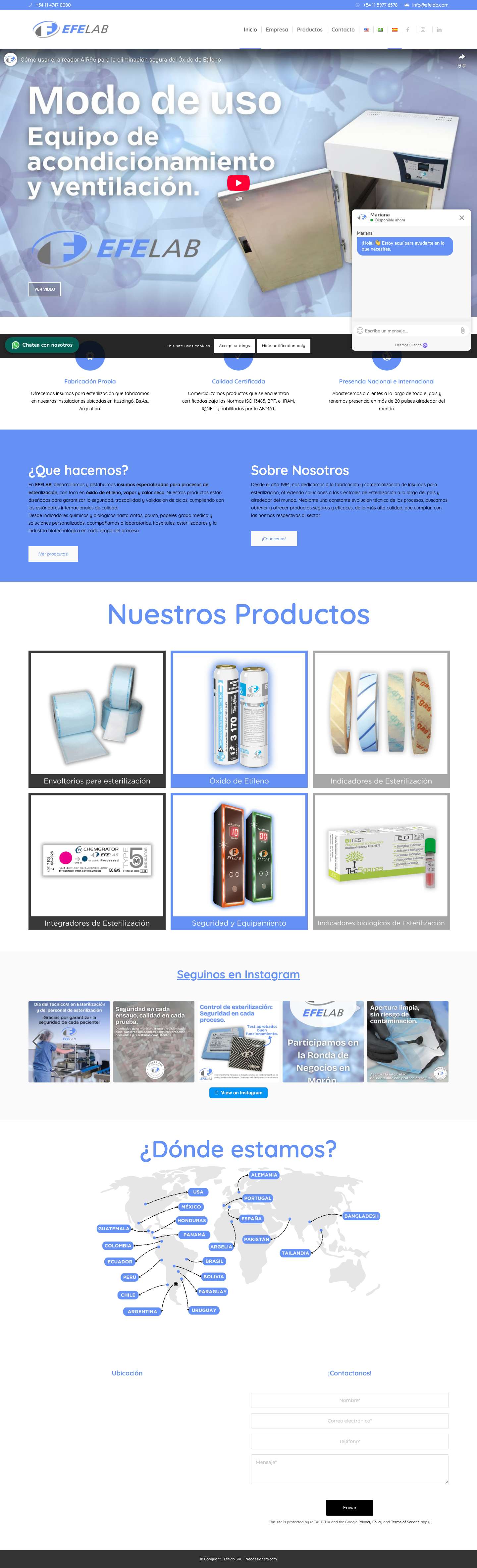 Insumos para Esterilización | Óxido de Etileno y Más – EFELABAnteriorPosteriorDesplazarse hacia arriba - Full Screenshot