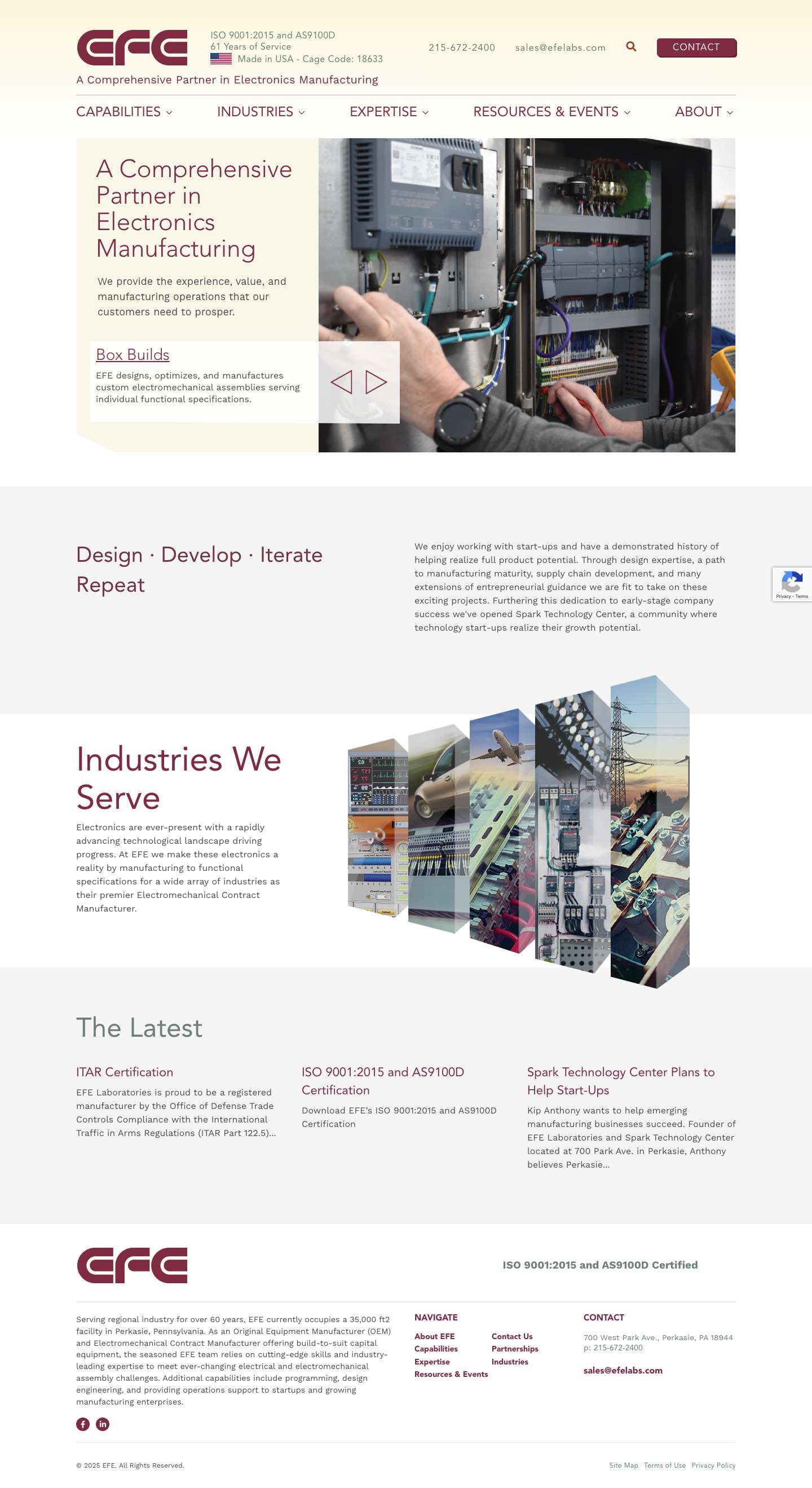 Electromechanical Contract Manufacturer - EFE - Full Screenshot