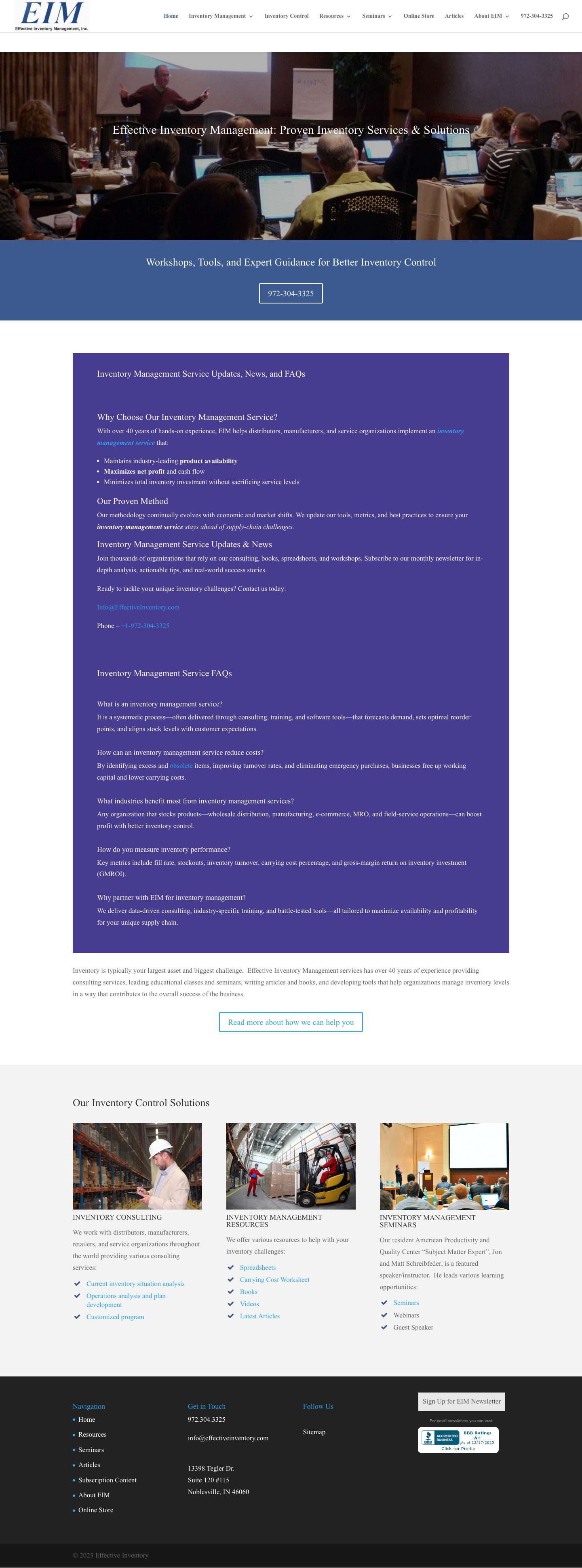 Effective Inventory Management - Consulting Services & Solutions - Full Screenshot