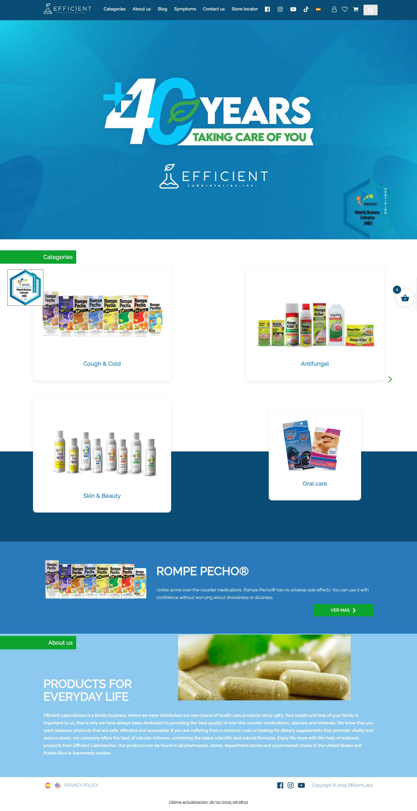 Beauty, Health, and Wellness Products | Efiient Labs - Full Screenshot