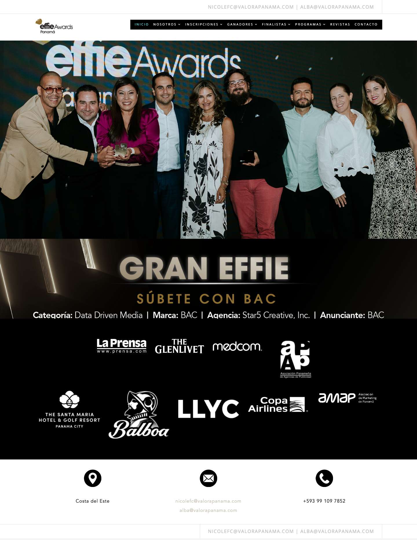 Inicio - Effie Awards Panamá - Full Screenshot