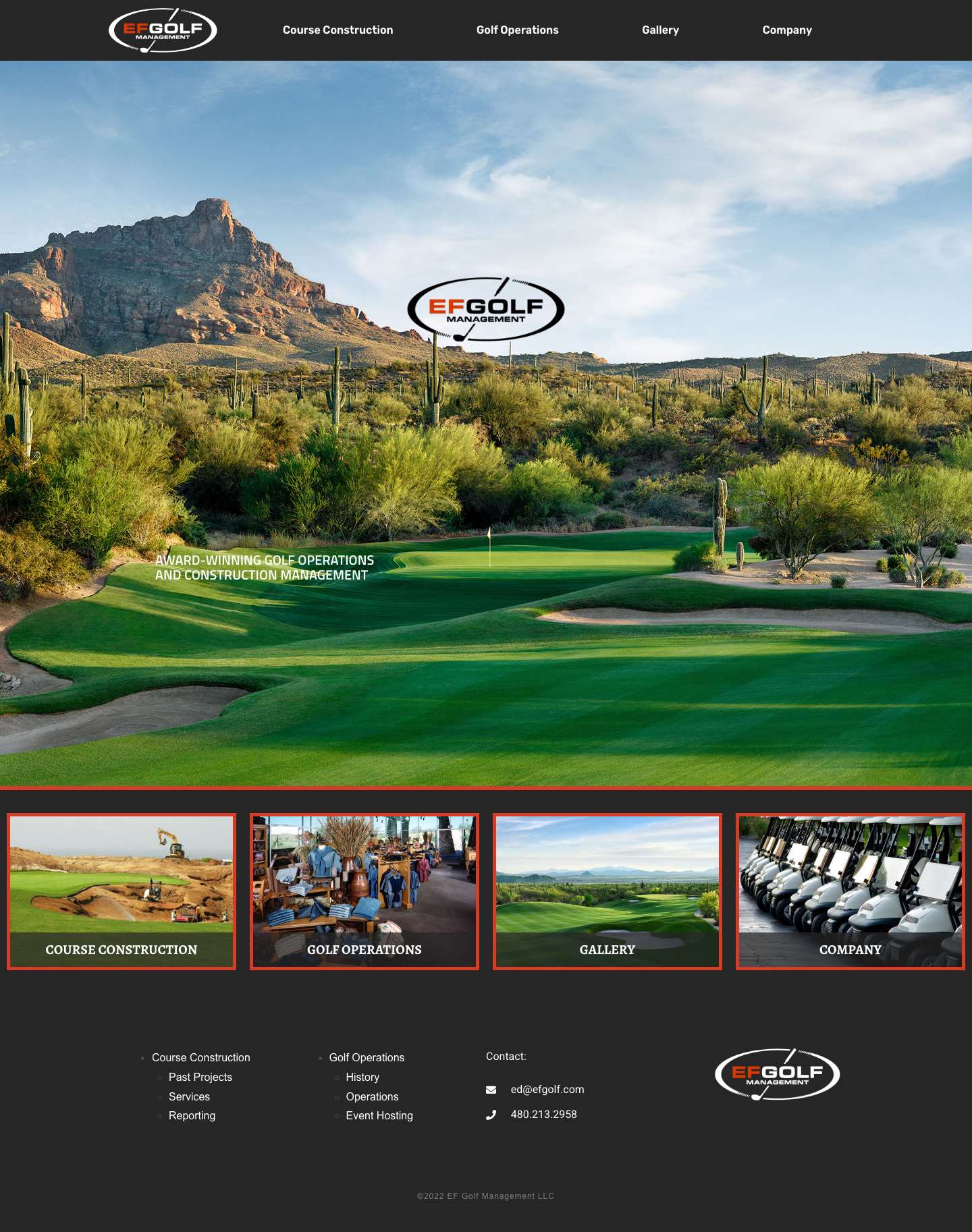 EFGolf Management Company - Golf Construction & Daily Operations - Full Screenshot