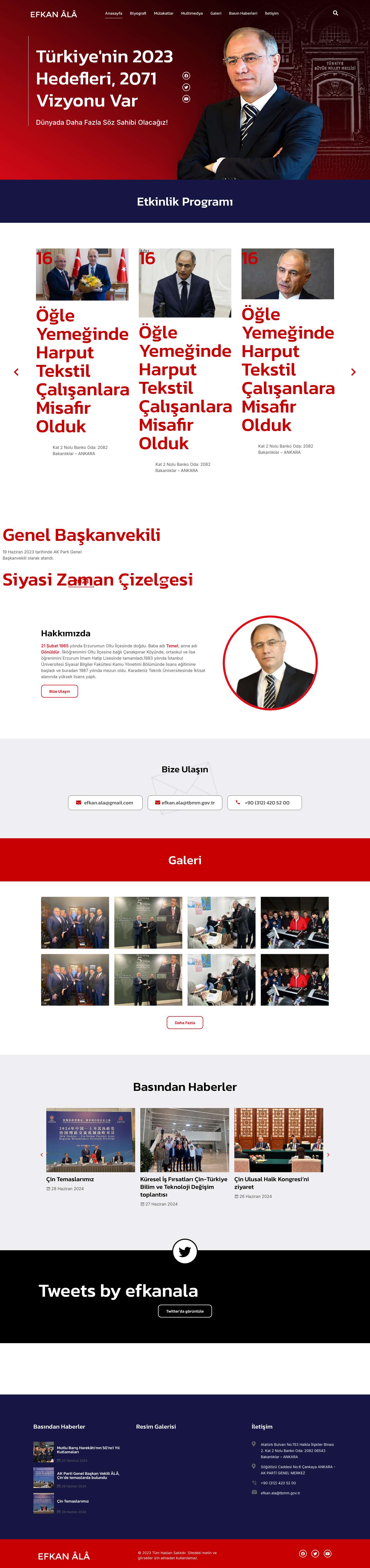 EFKAN ÂLÂ - AK Parti Genel Başkan Vekili - Full Screenshot