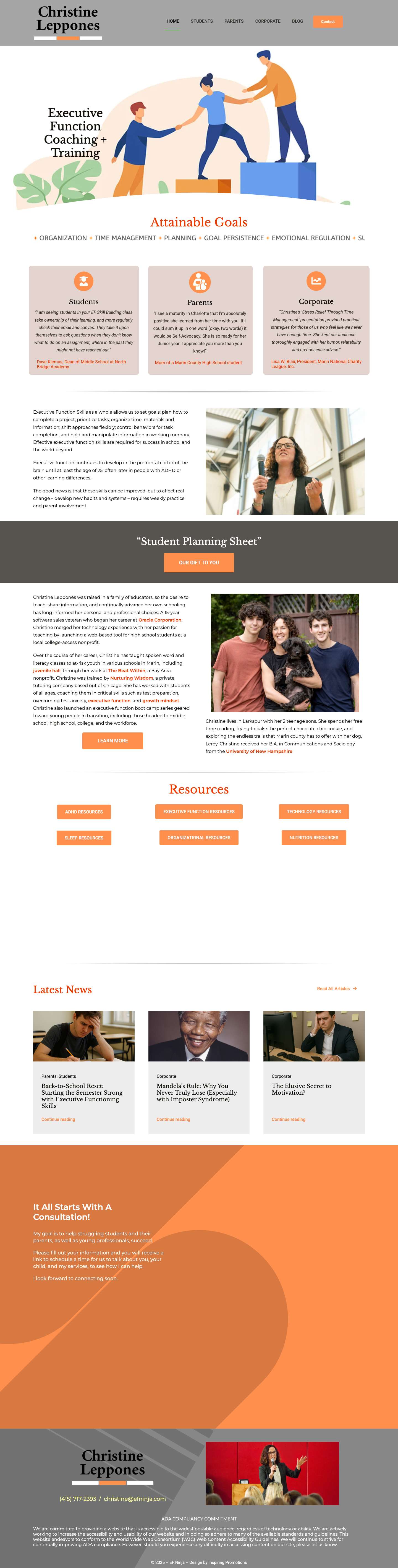 EF Ninja – Executive Function Coaching - Full Screenshot