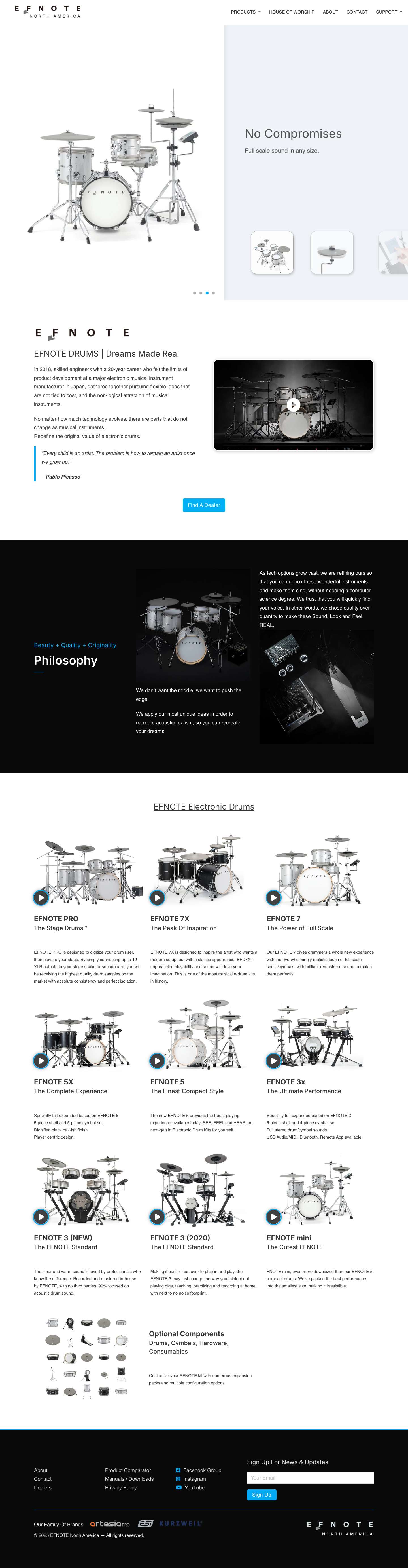EFNOTE North America | Electronic Drums - Full Screenshot