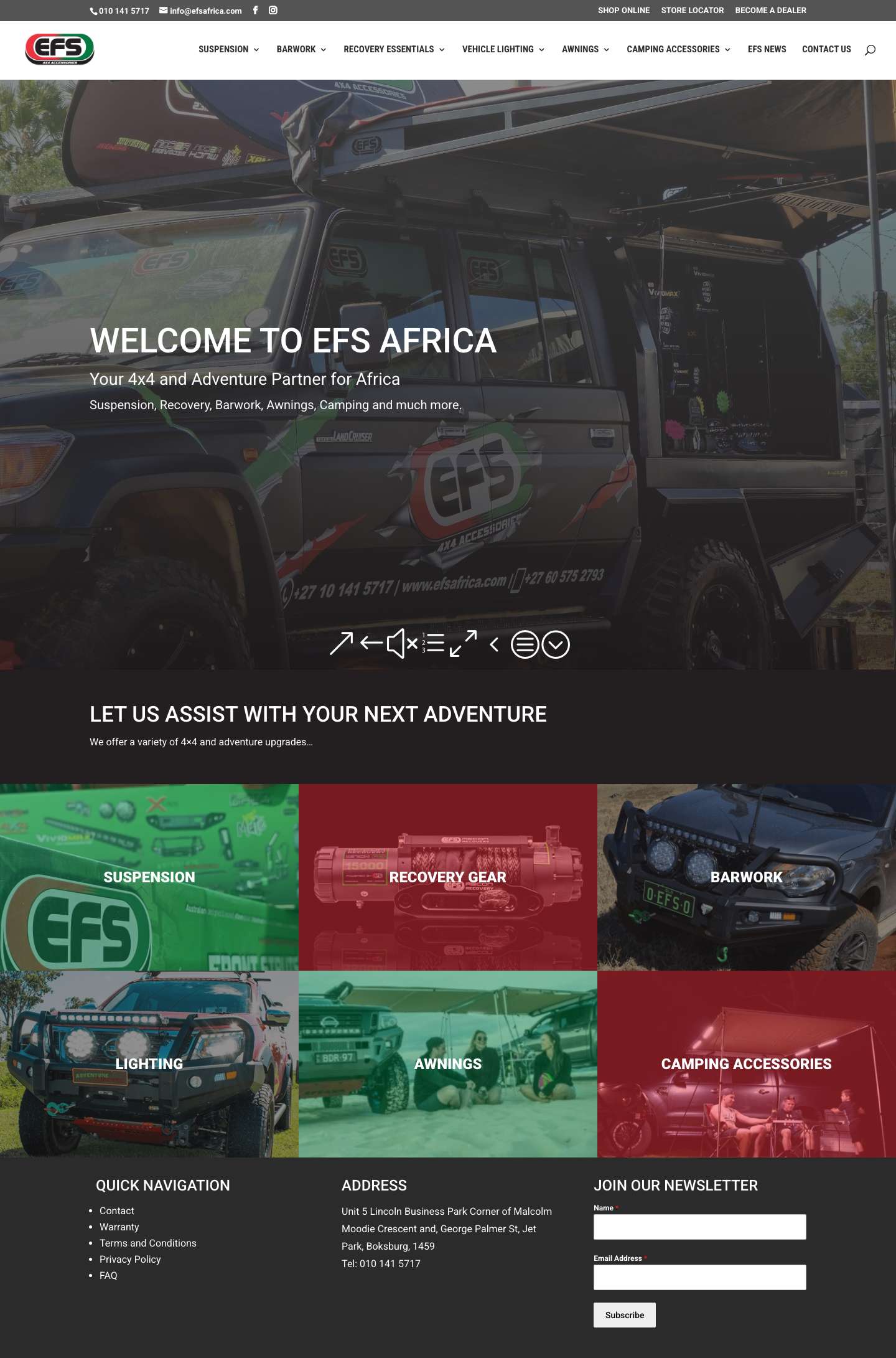 EFS Home - EFS Africa - Full Screenshot