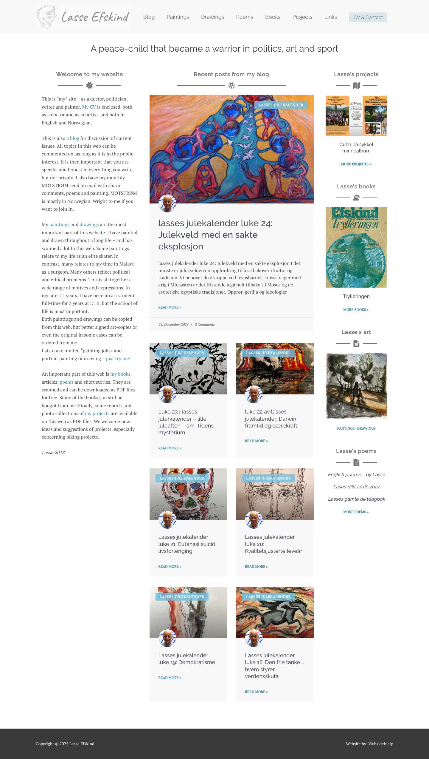 Lasse Efskind – A peace-child that became a warrior in politics, art and sport - Full Screenshot