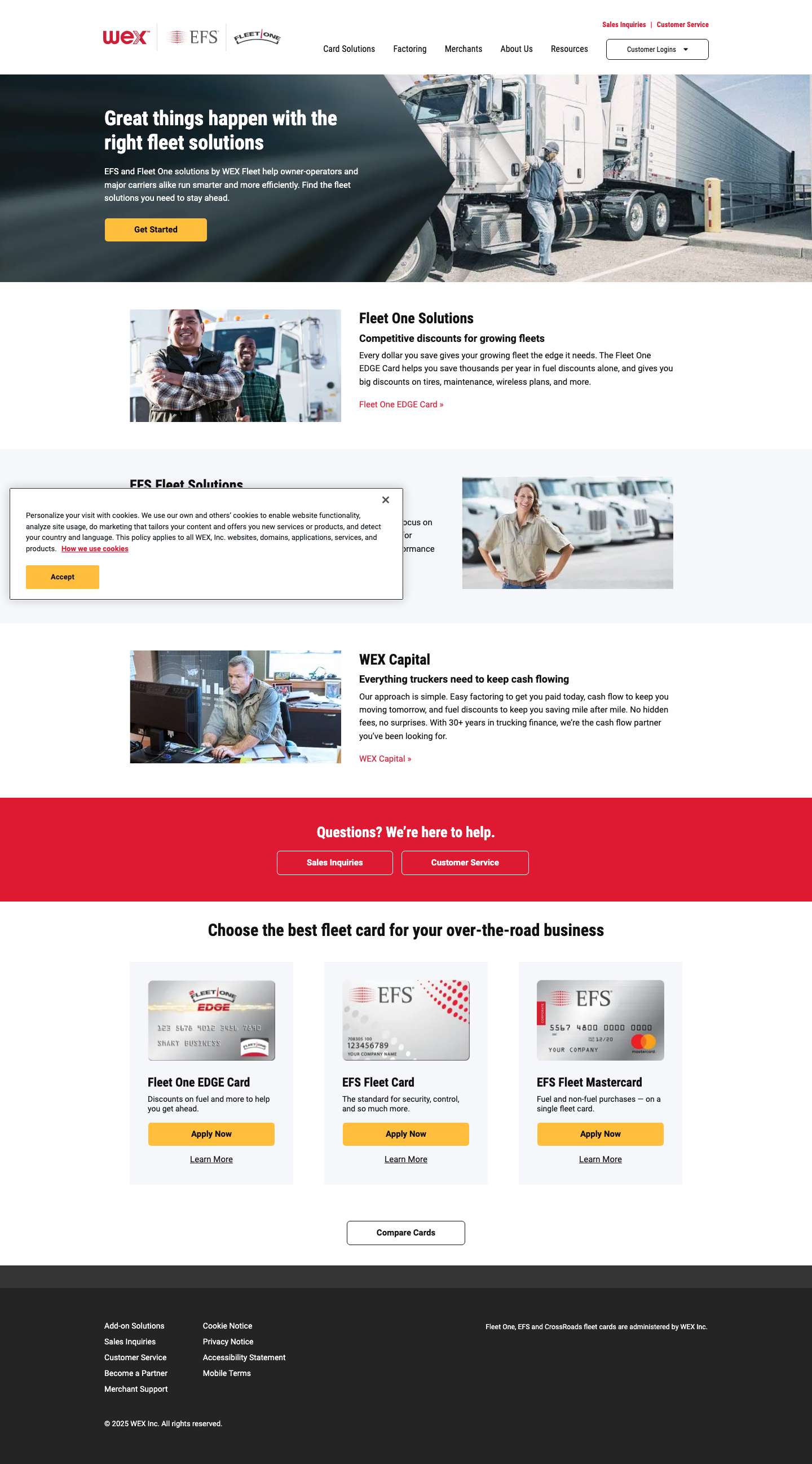 EFS and Fleet One | Fleet Payment Solutions | WEX Inc. - Full Screenshot