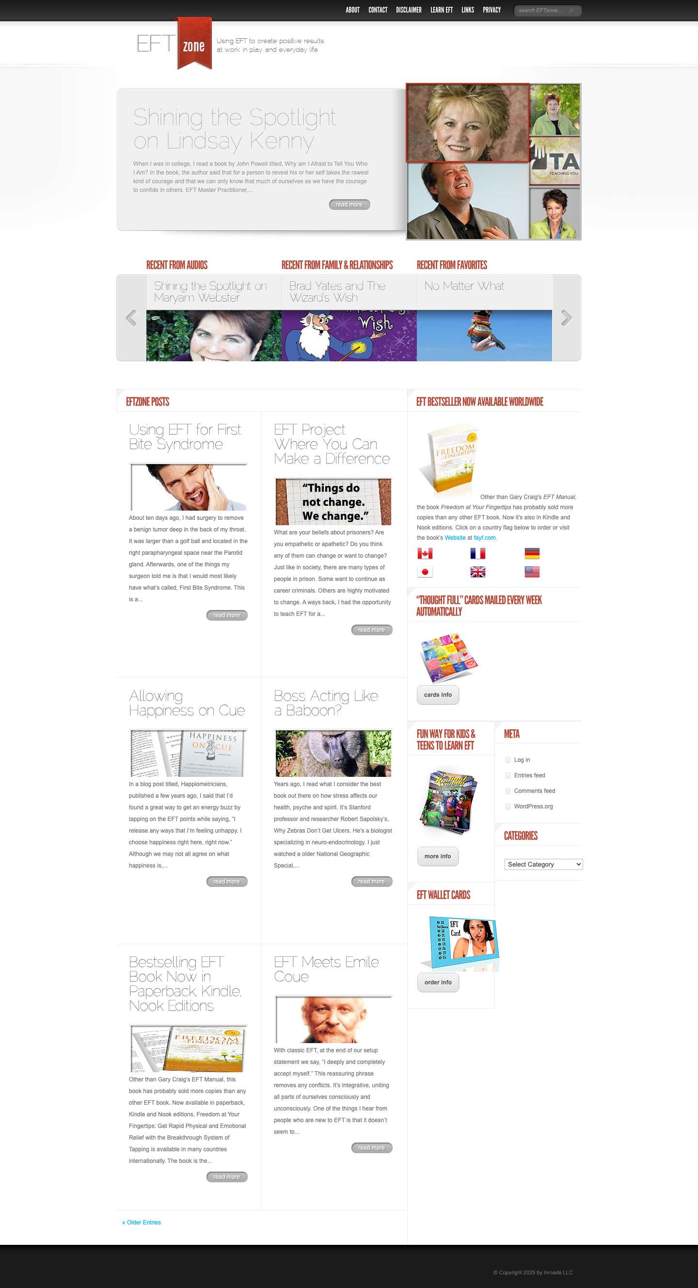 Tapping EFT Emotional Freedom Techniques EFTzone | Using EFT to create positive results at work, in play and everyday lifeTapping EFT Emotional Freedom Techniques EFTzone | Using EFT to create positive results at work, in play and everyday life - Full Screenshot