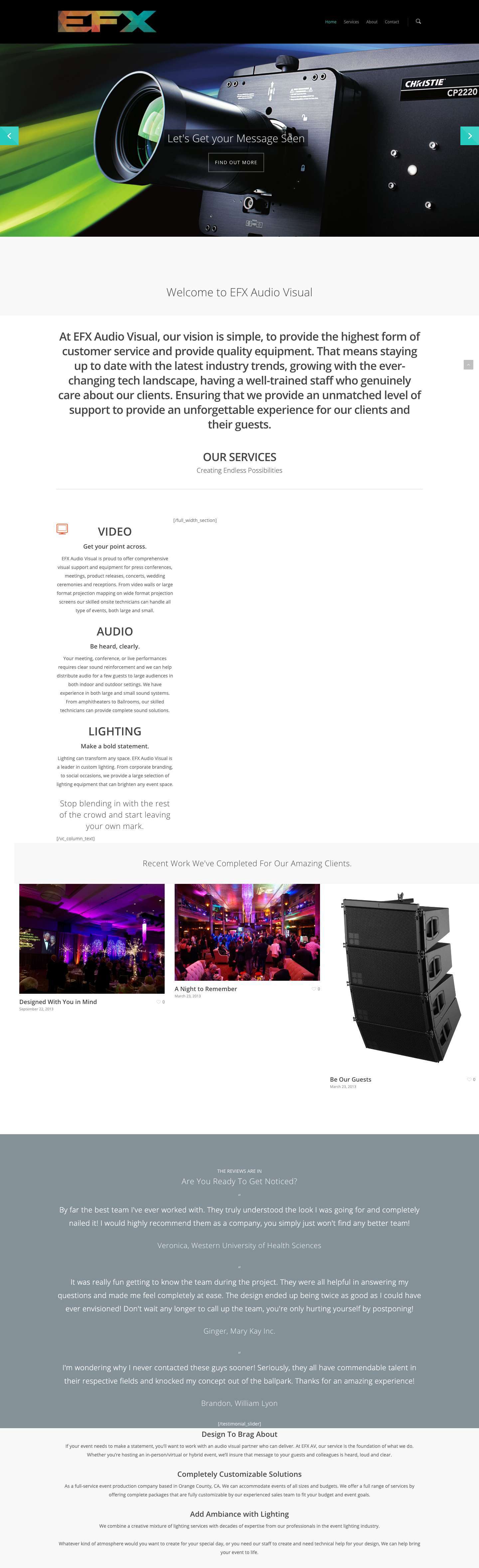 EFX Audio Visual – Memorable Events - Full Screenshot