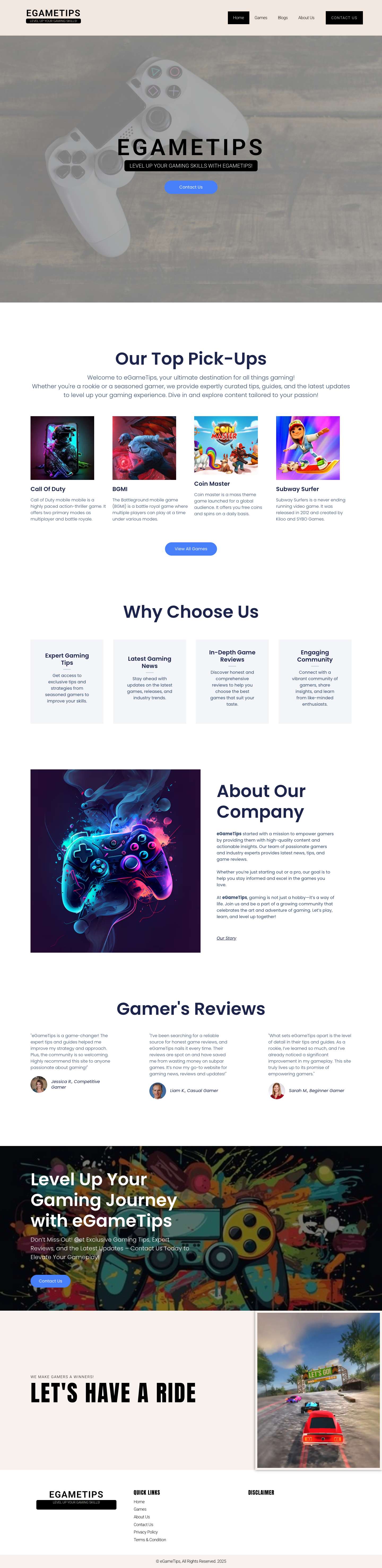 Home - eGameTips.com, Online eGames, eGames list, eGames 2025 - Full Screenshot