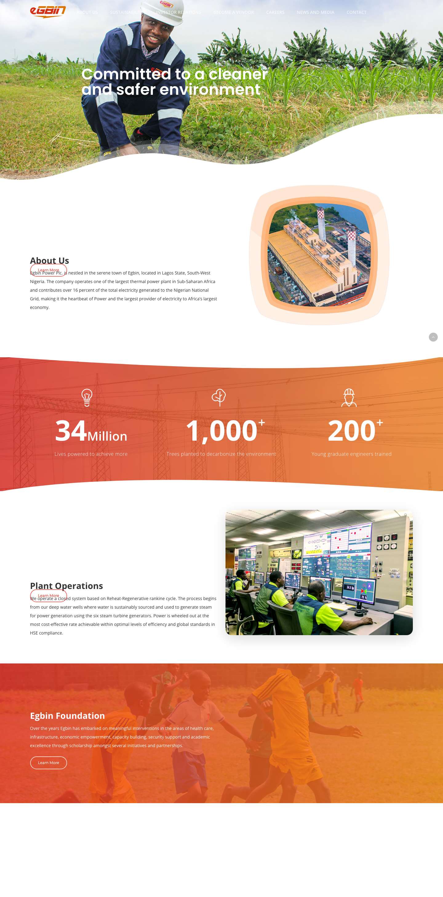 Home - Egbin Power - Full Screenshot